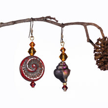 Load image into Gallery viewer, Warm Toned Fossil &amp; Shell Earrings
