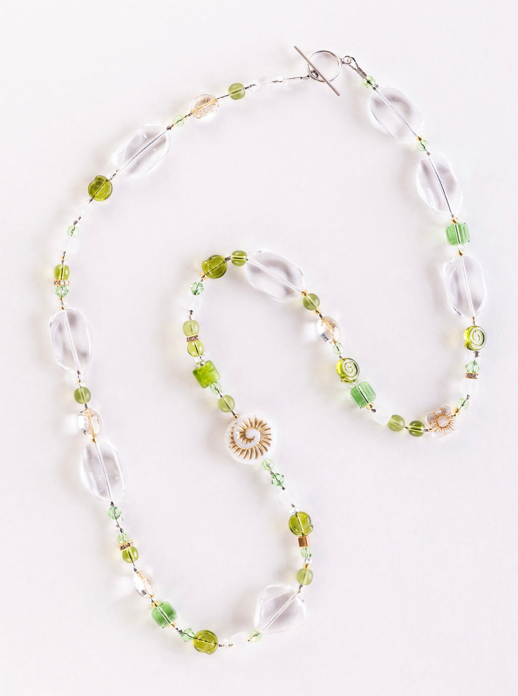 Soft Green Glass Bead Necklace