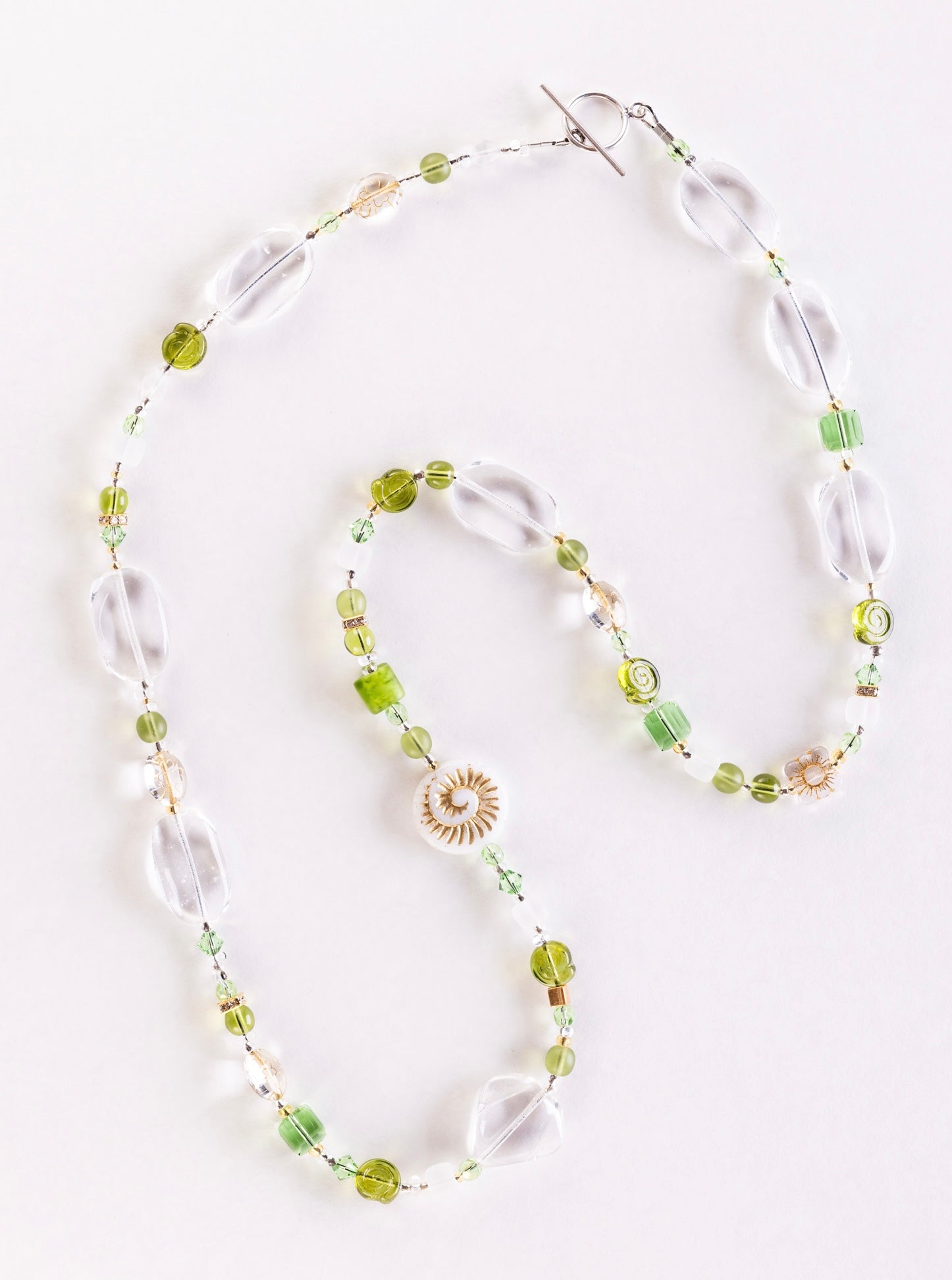 Soft Green Glass Bead Necklace