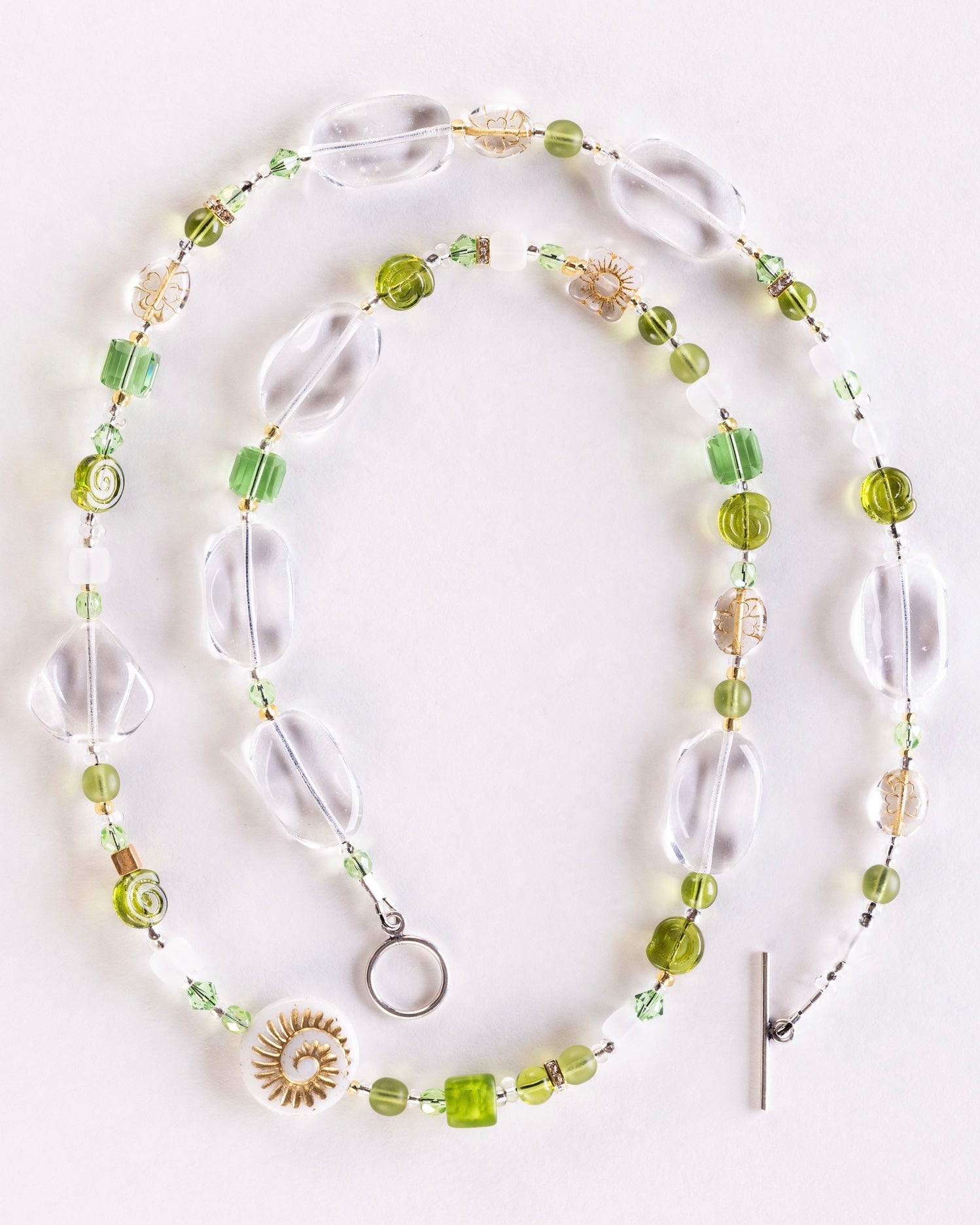 Soft Green Glass Bead Necklace