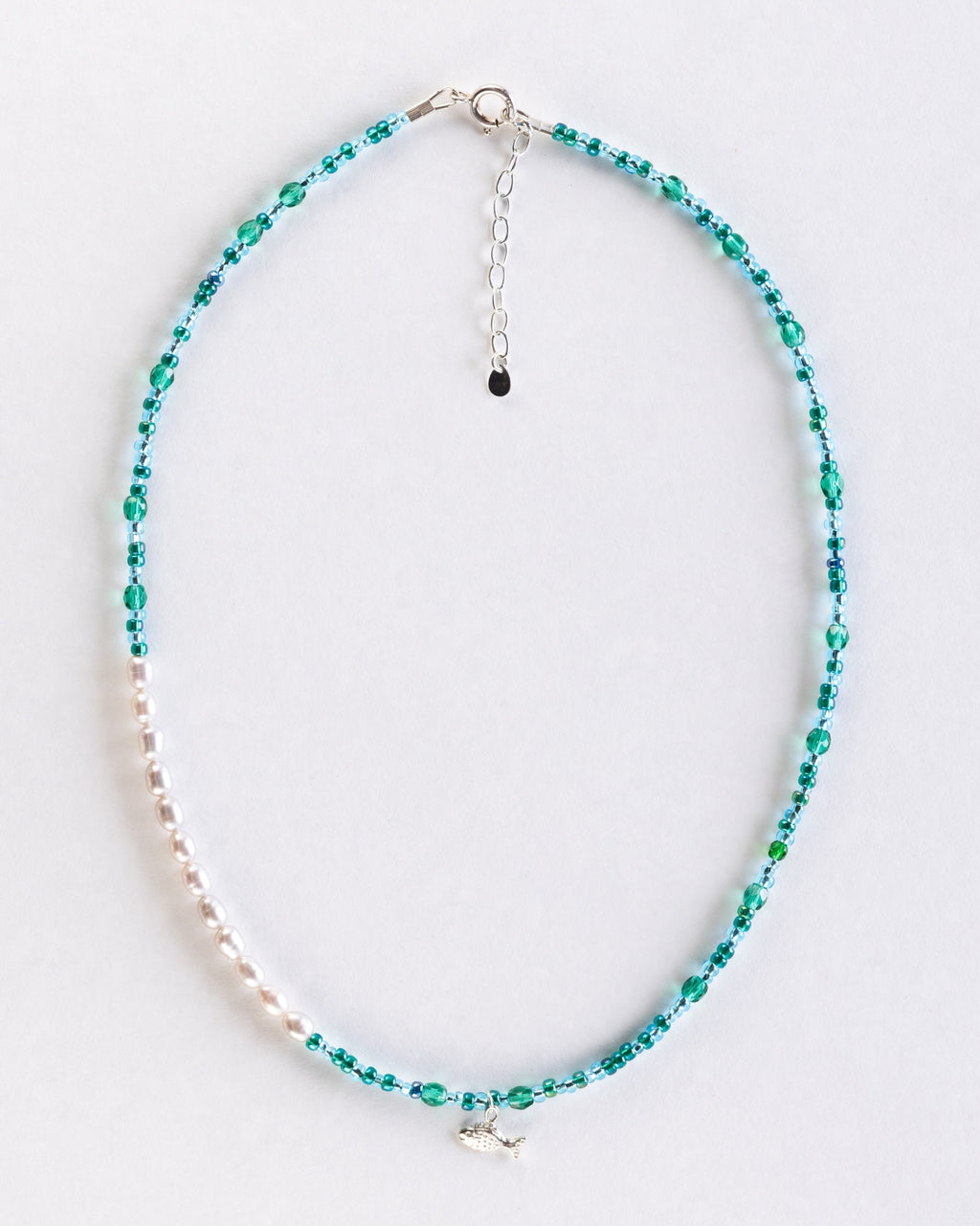 Fish Charm Beaded Pearl Necklace