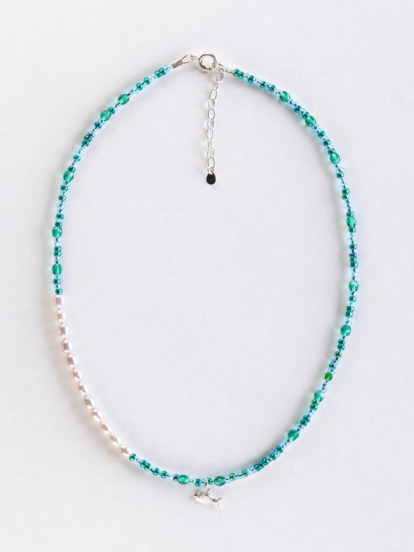 Fish Charm Beaded Pearl Necklace