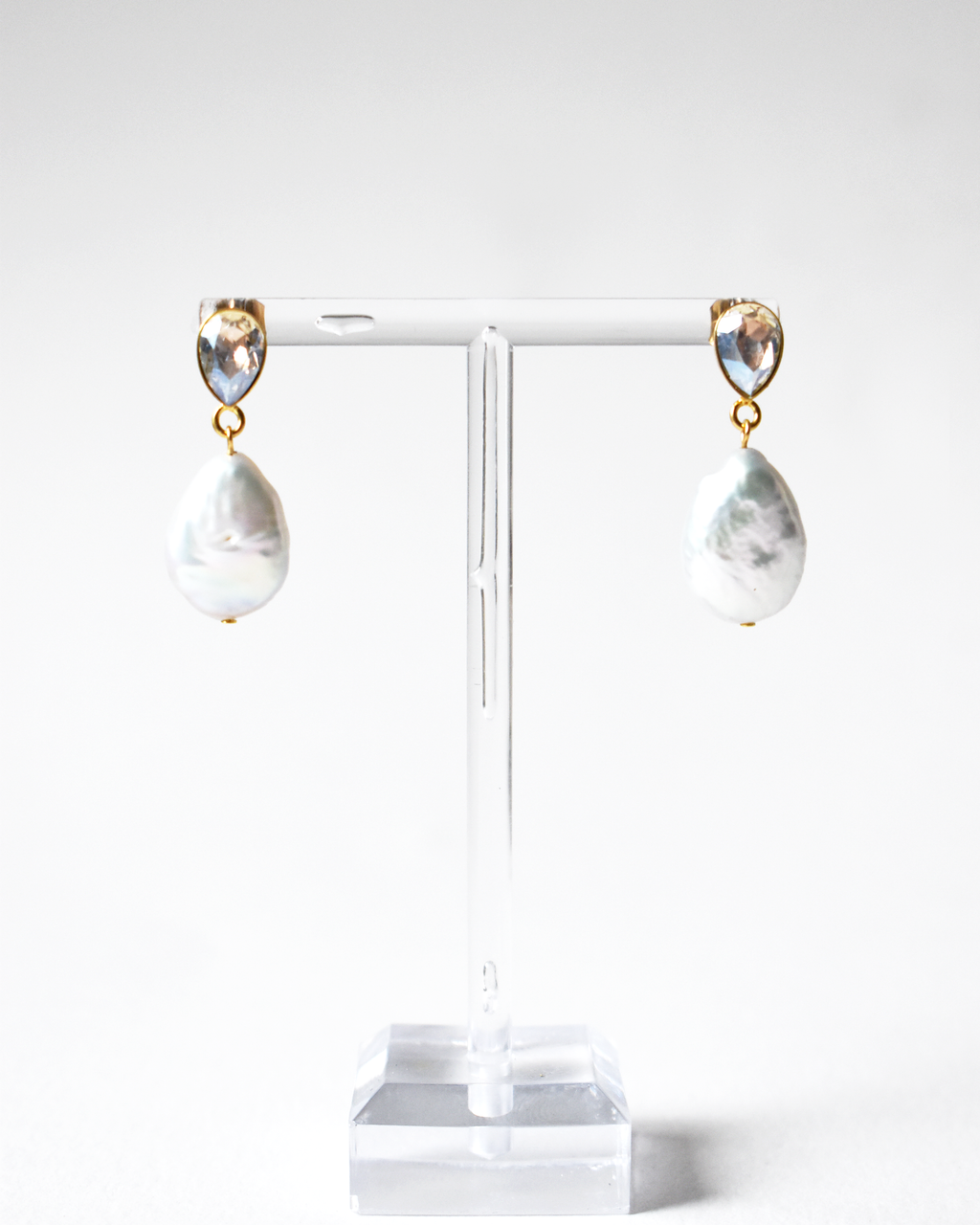 Moonlight Crystal Freshwater Pearl Earrings