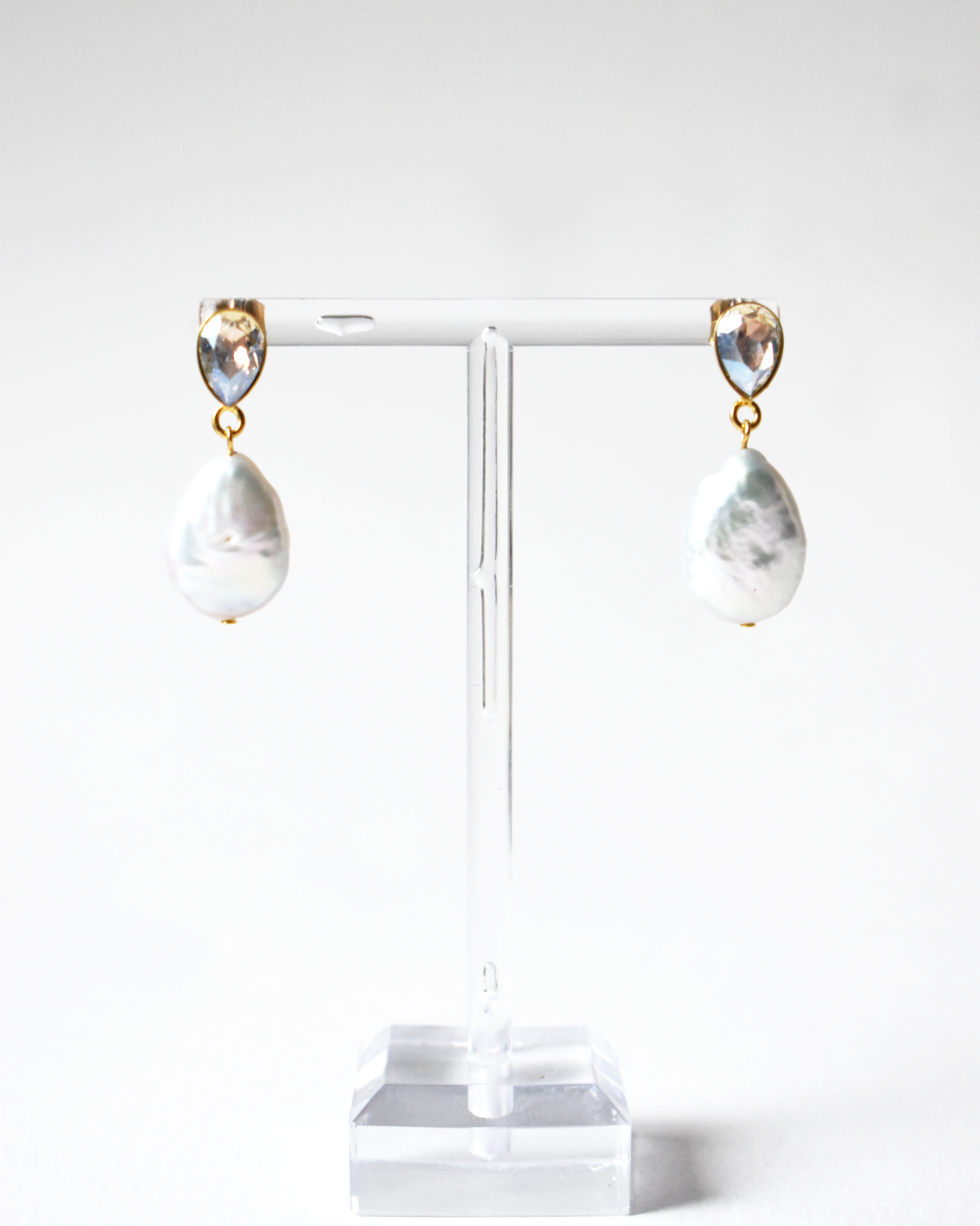 Moonlight Crystal Freshwater Pearl Earrings