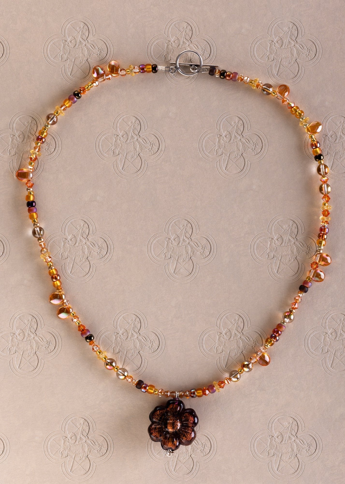 Amber Venetian Bead Statement Necklace