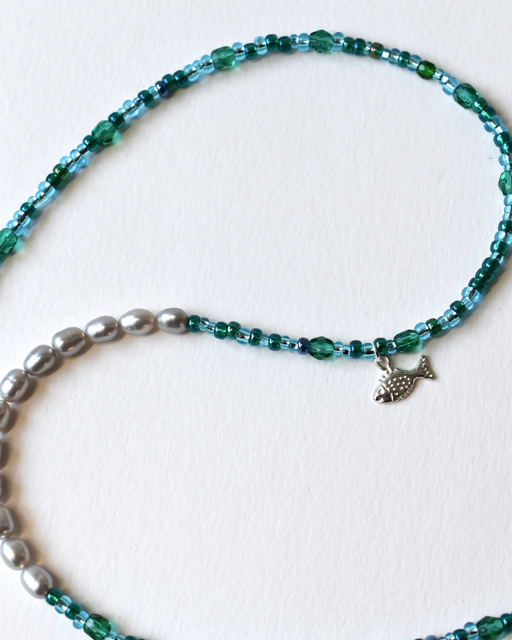 Beaded Blue Fish Necklace