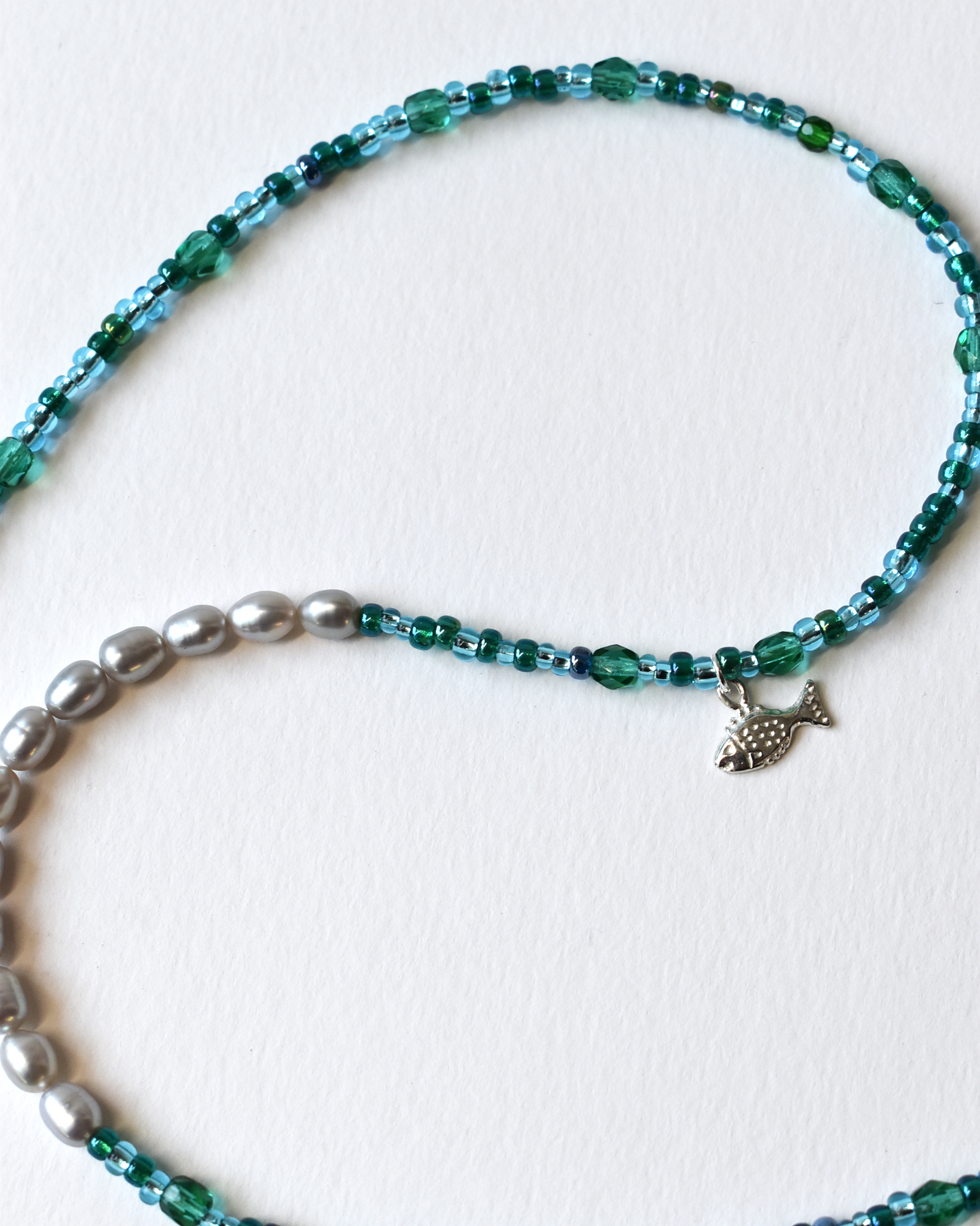 Beaded Blue Fish Necklace