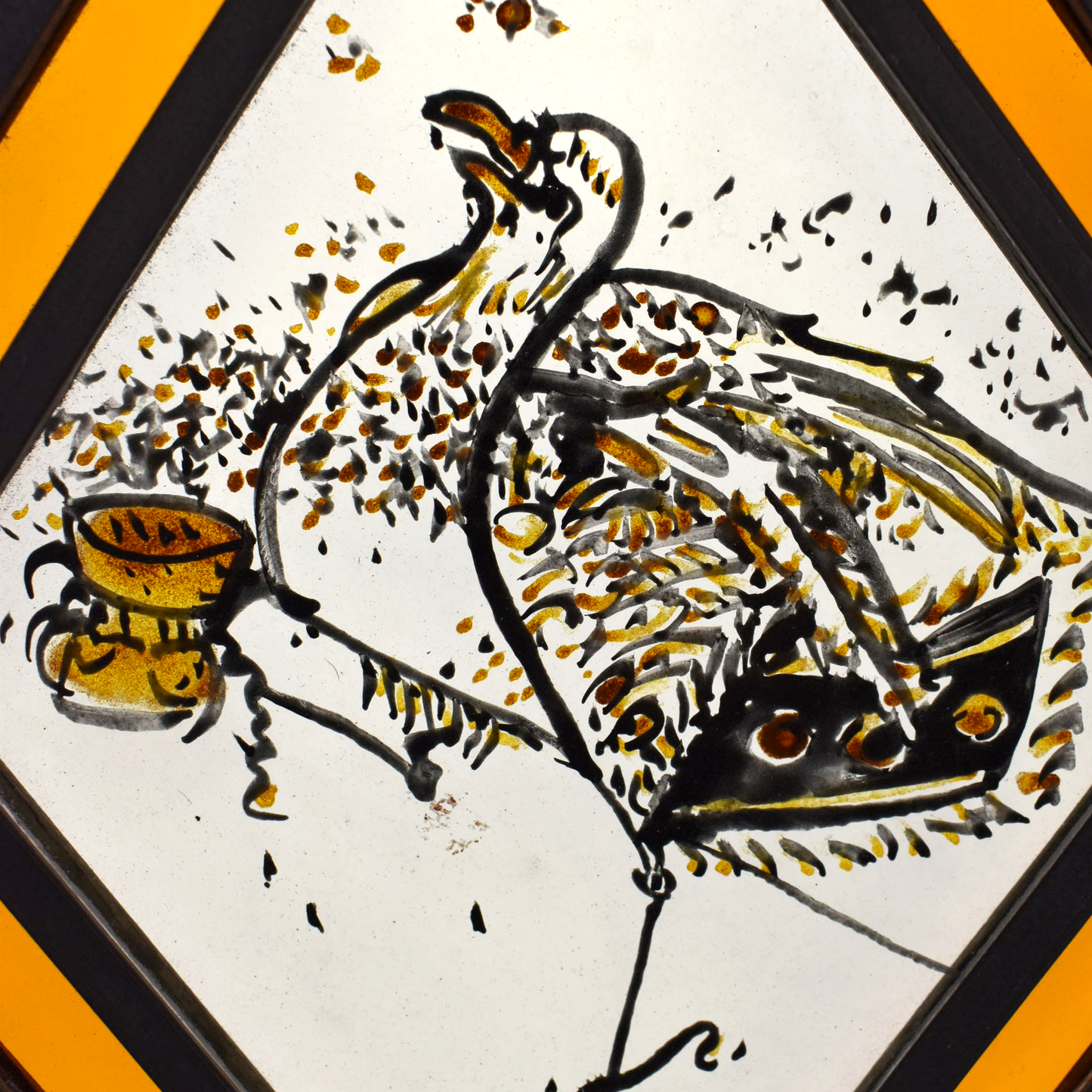 Medieval Style Bird (II) - Stained Glass Panel