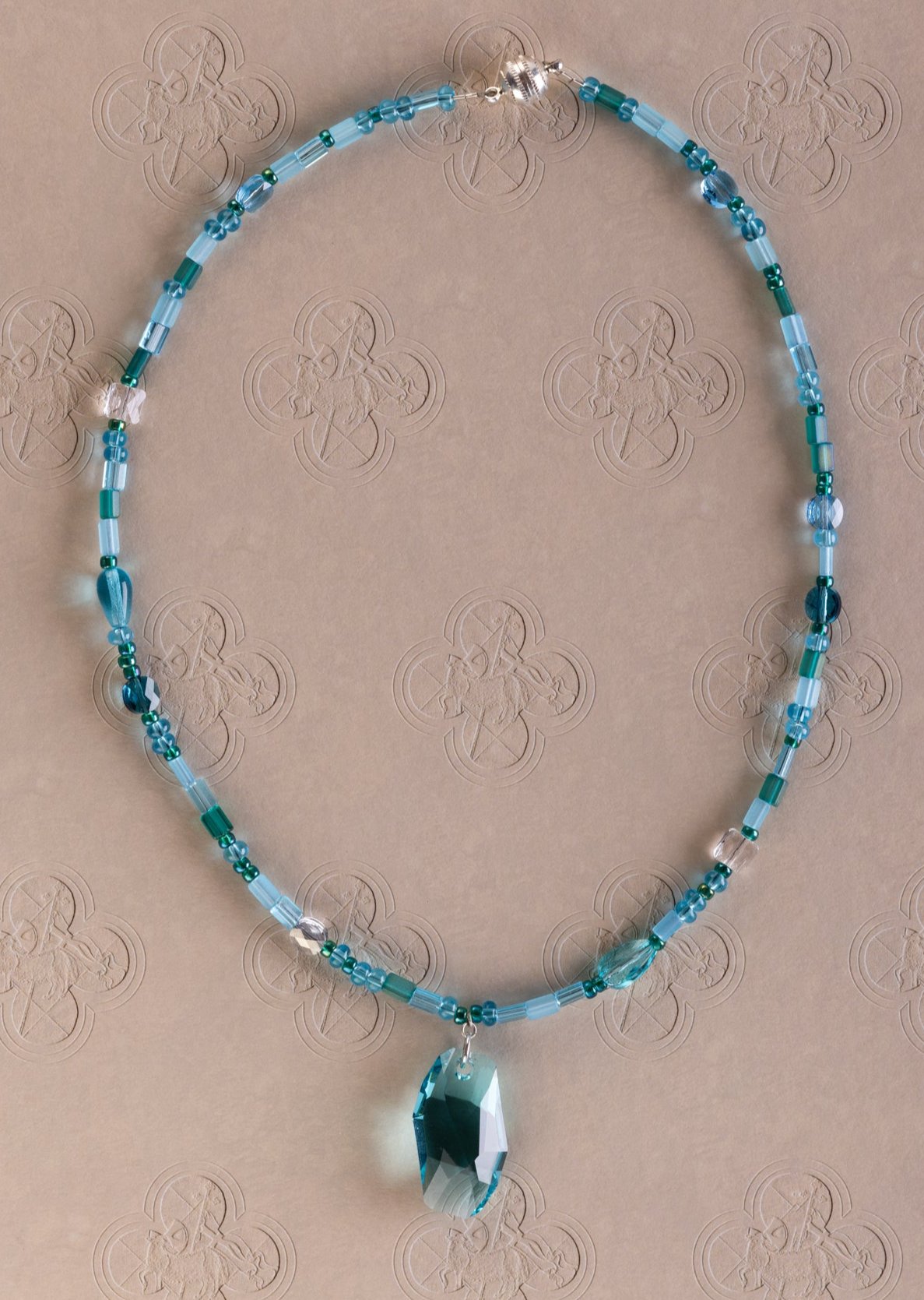 Blue & Turquoise Crystal Pendant Necklace