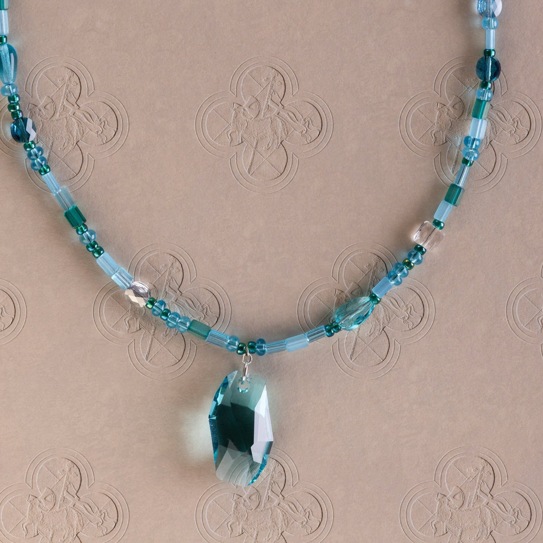 Blue & Turquoise Crystal Pendant Necklace