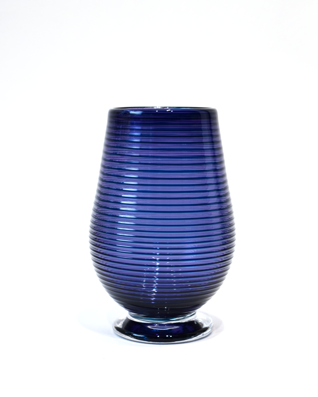 Purple Spiral Blown Glass Tumbler