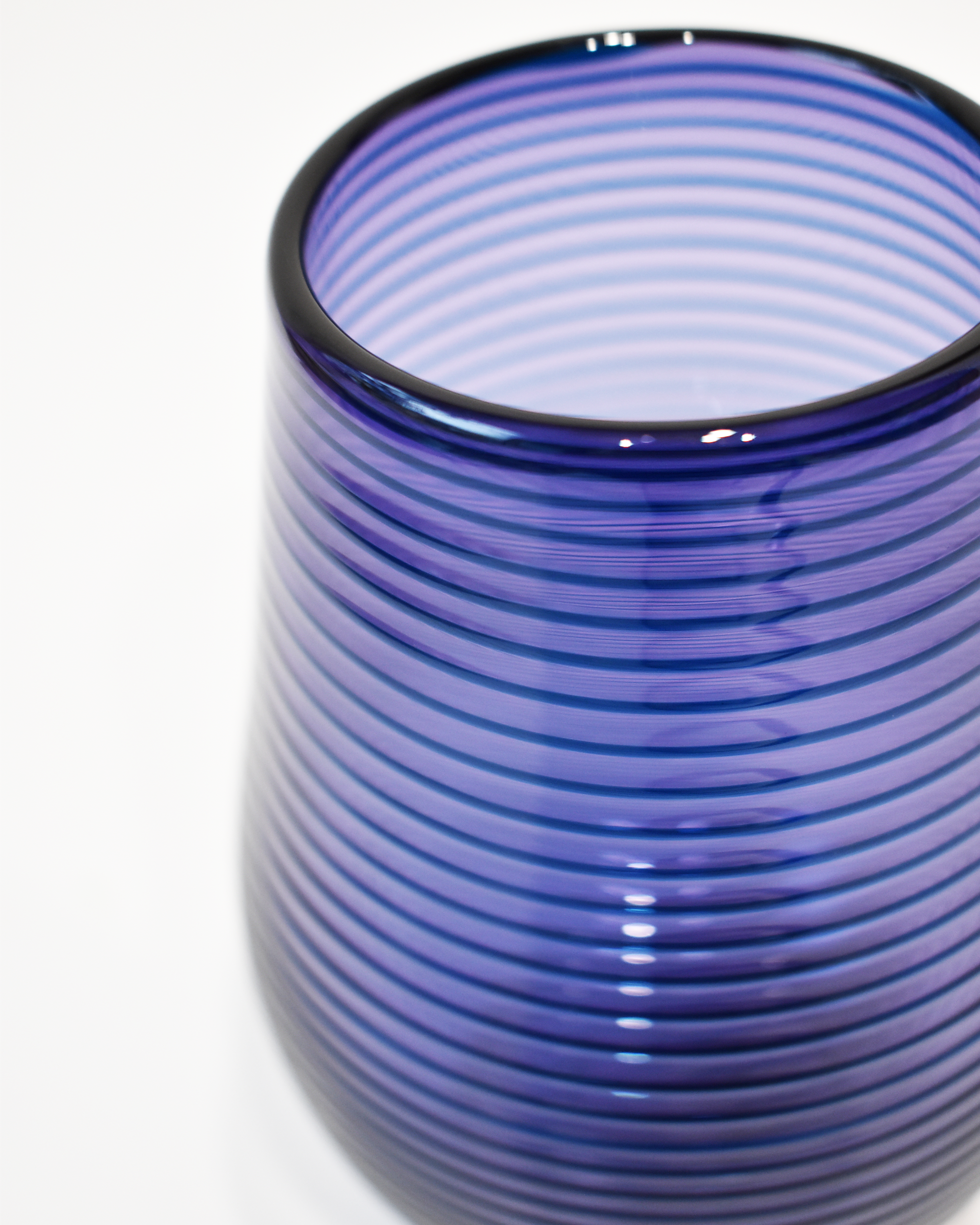 Purple Spiral Blown Glass Tumbler