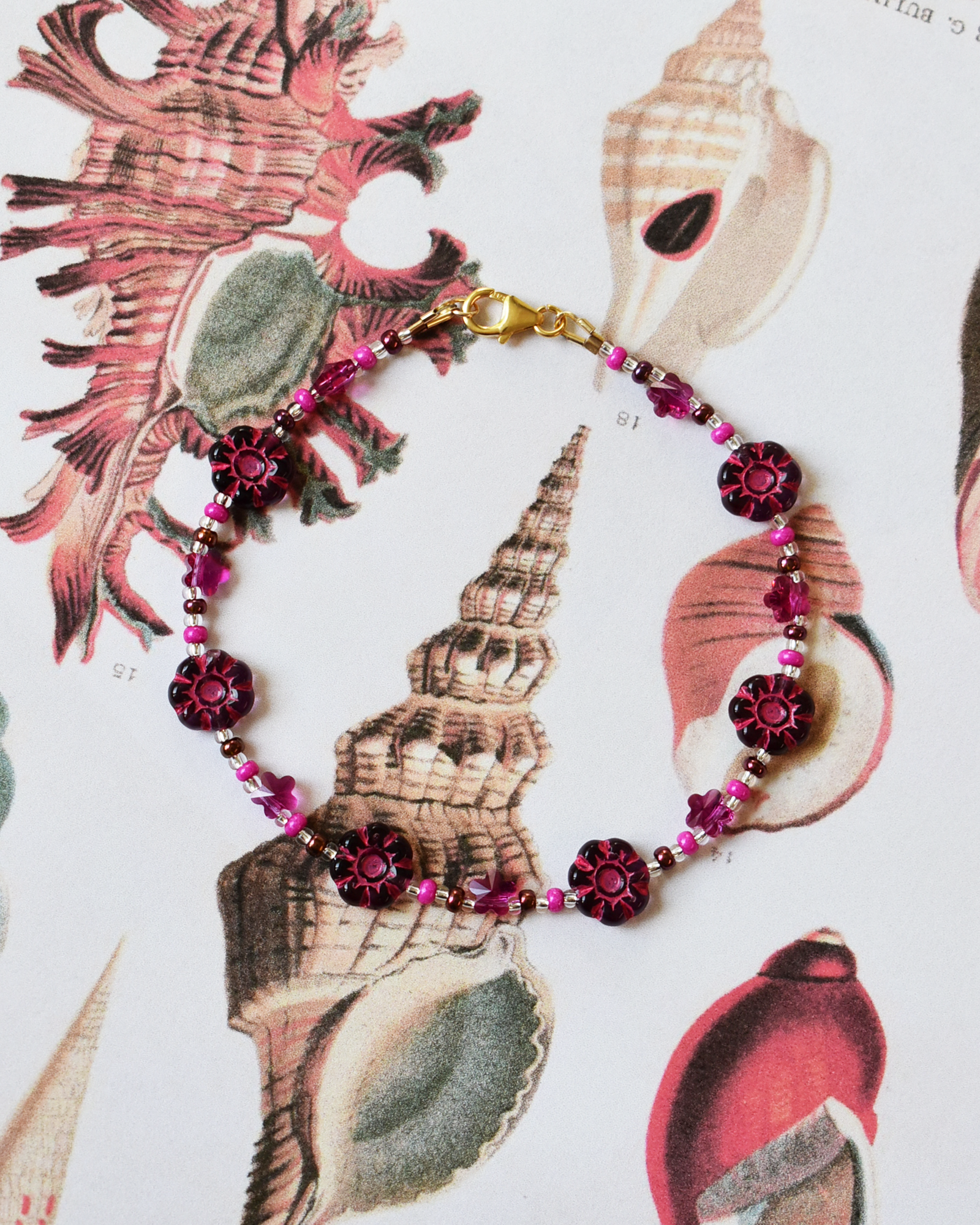 'Berry Bloom' Bead Bracelet