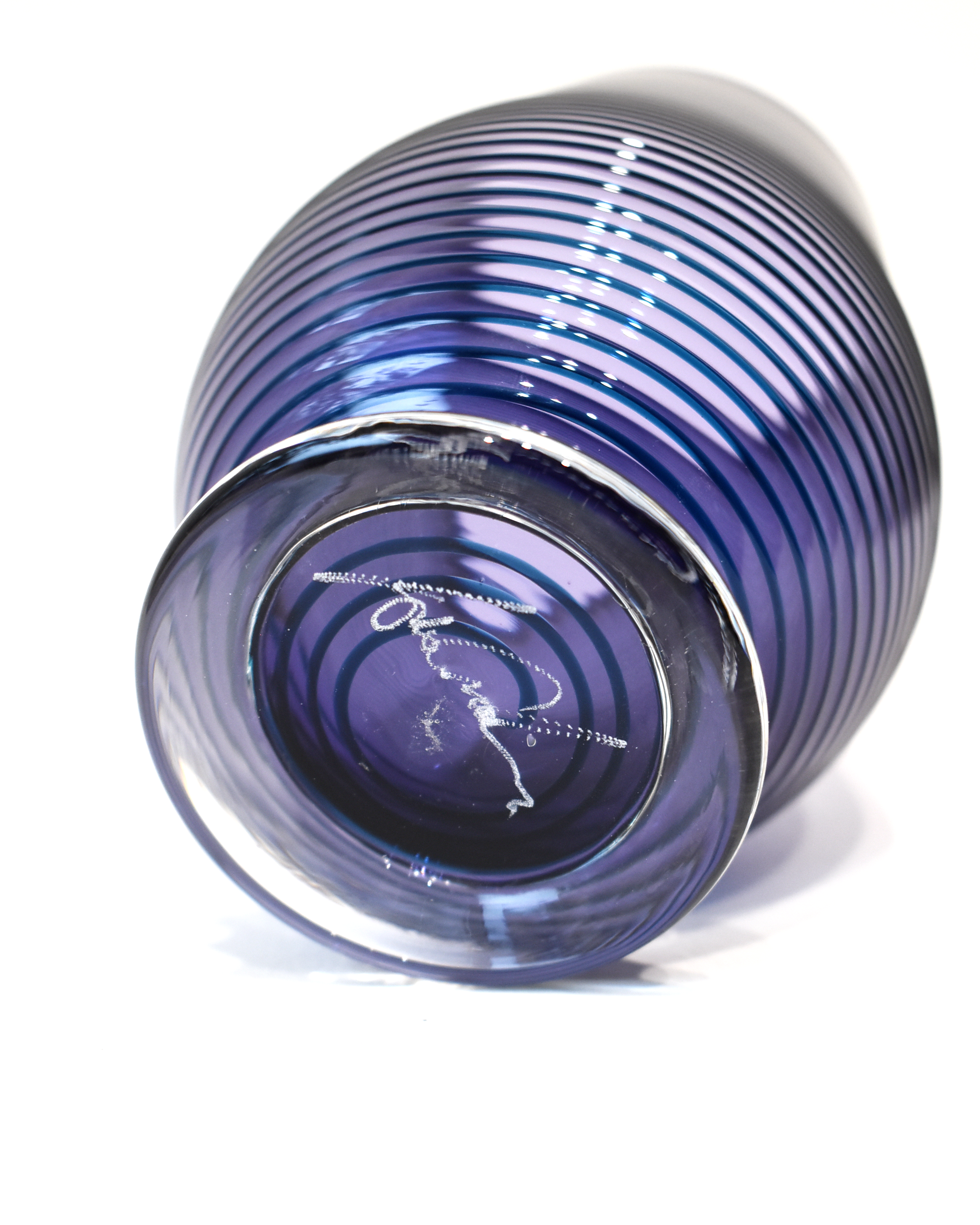 Purple Spiral Blown Glass Tumbler