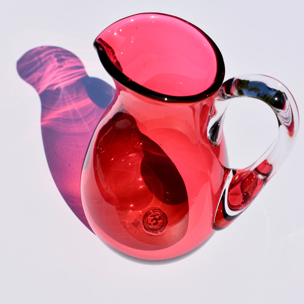 Golden Cranberry Pink Glass Jug