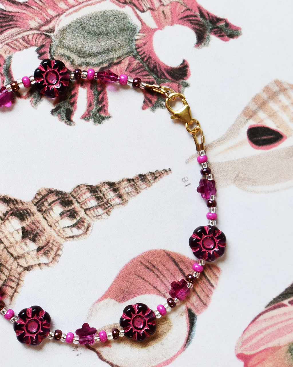 'Berry Bloom' Bead Bracelet