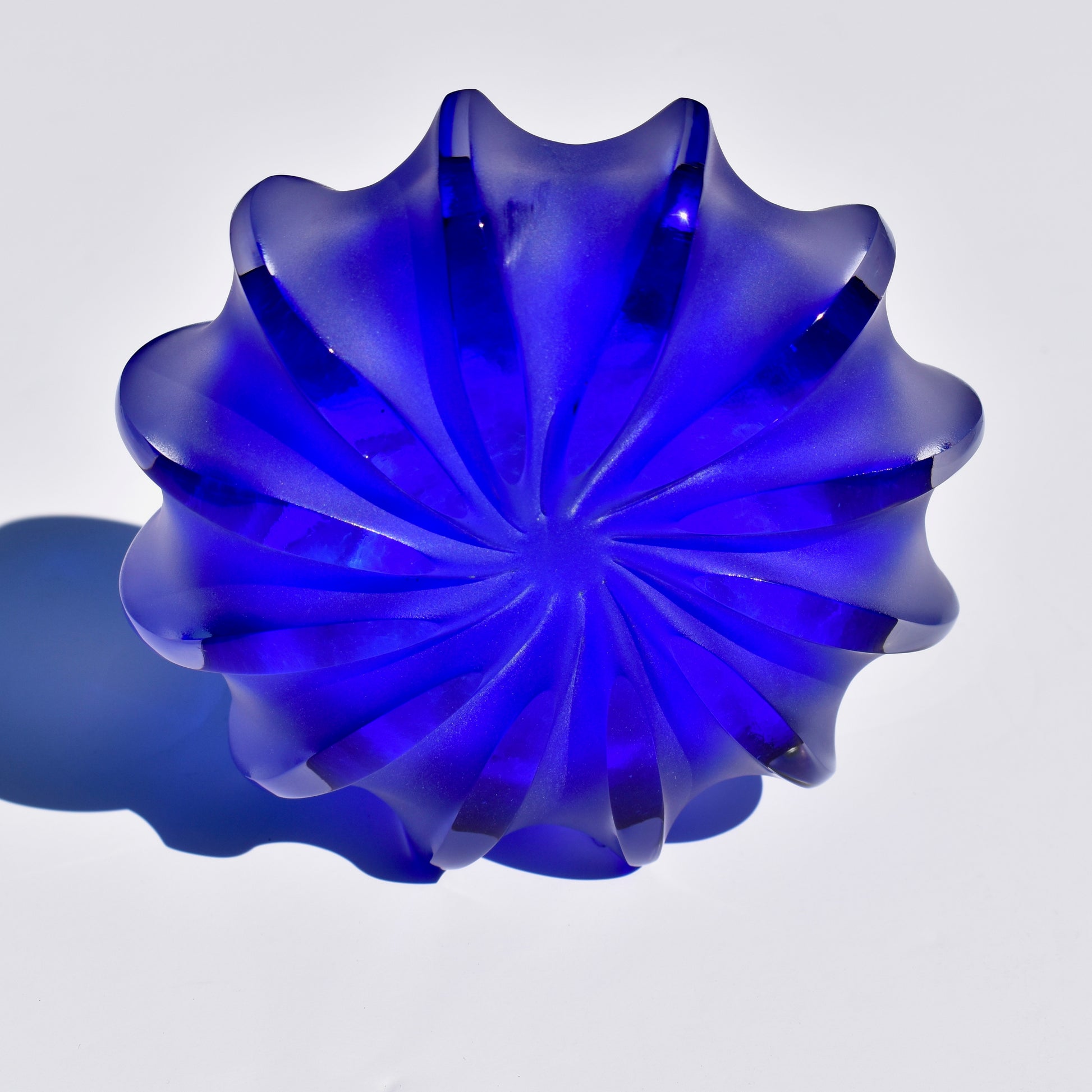 Royal Blue Ammonite Glass Sculpture - Corley Studio Shop