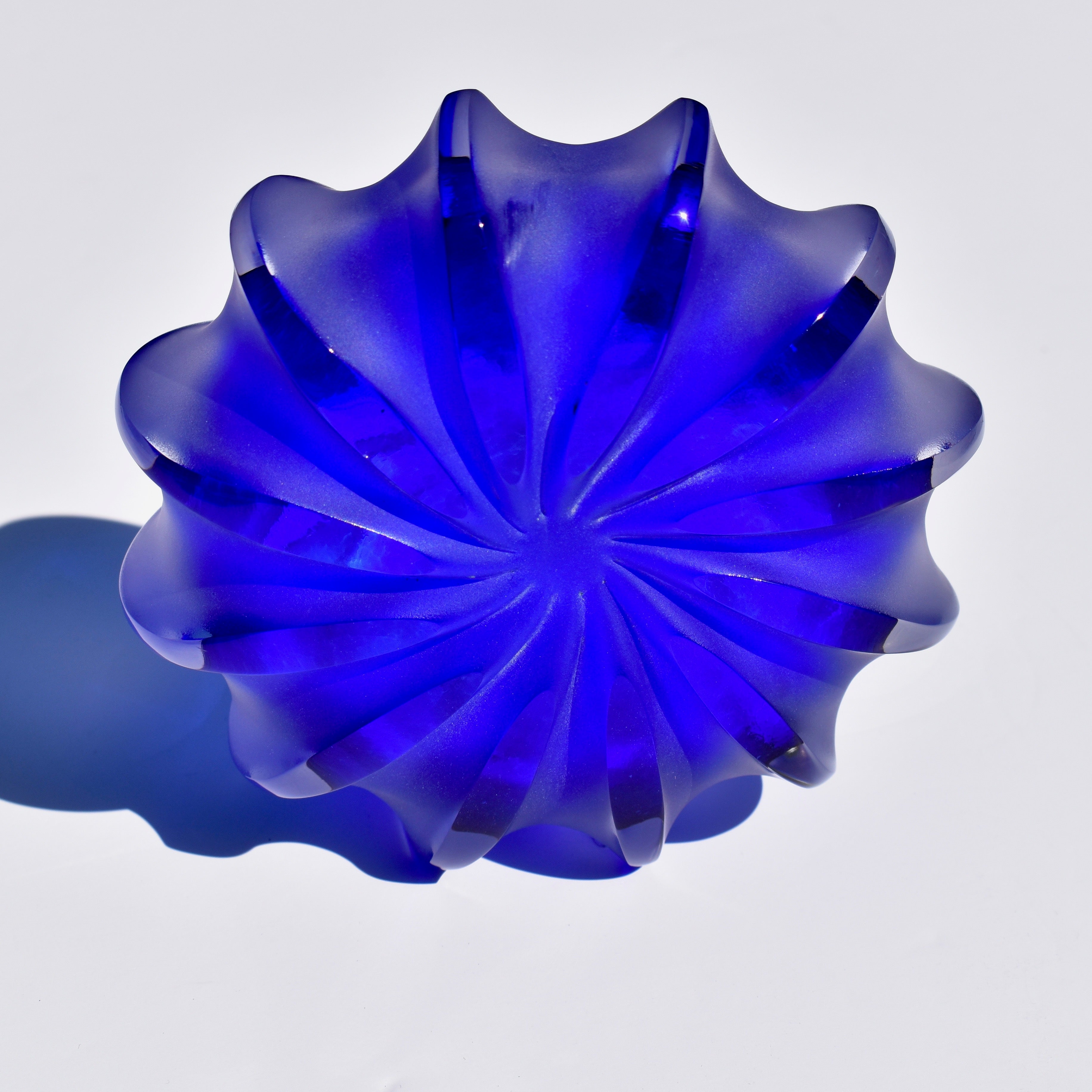 Royal Blue Ammonite Glass Sculpture - Corley Studio Shop