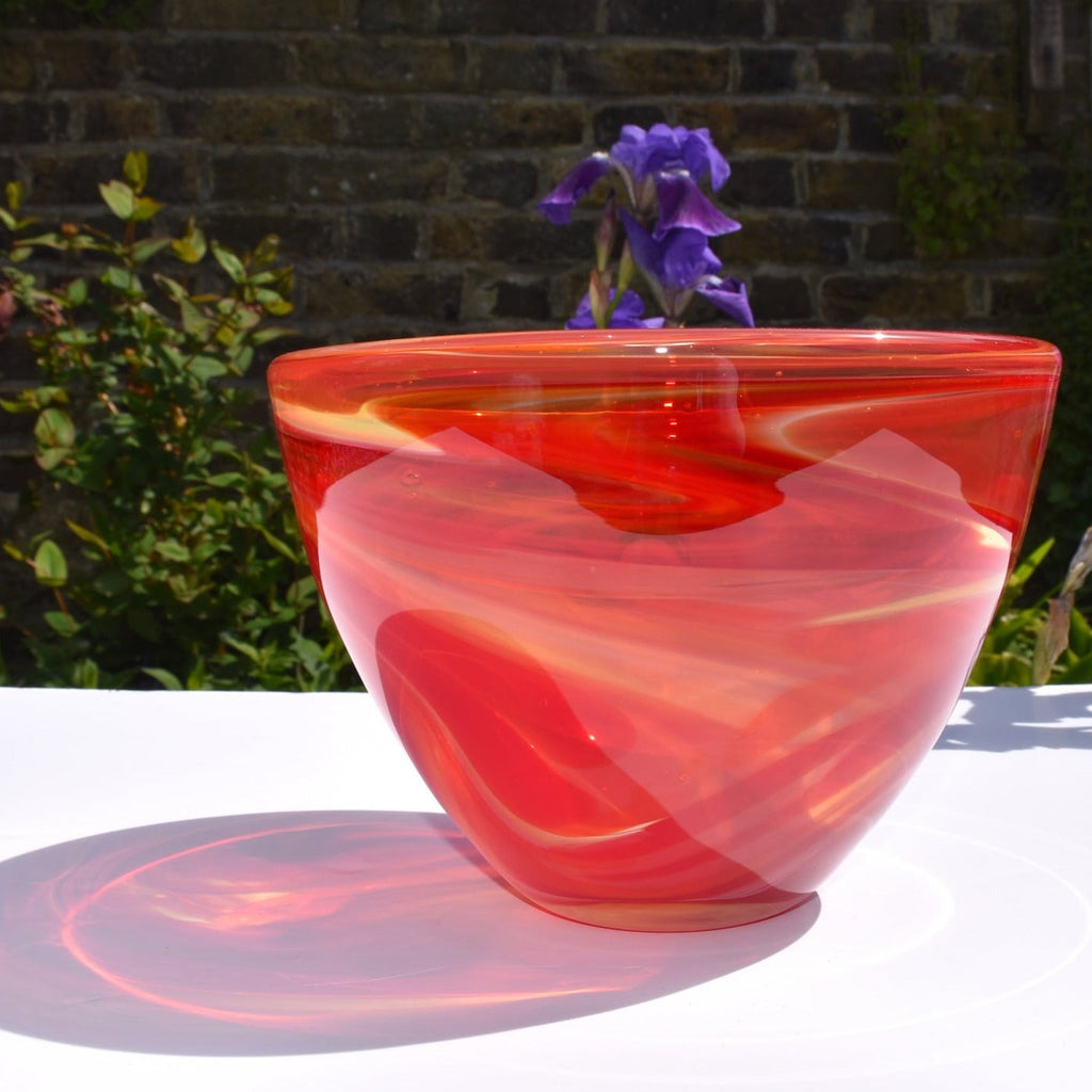 Flame Red Glass Bowl - Corley Studio Shop