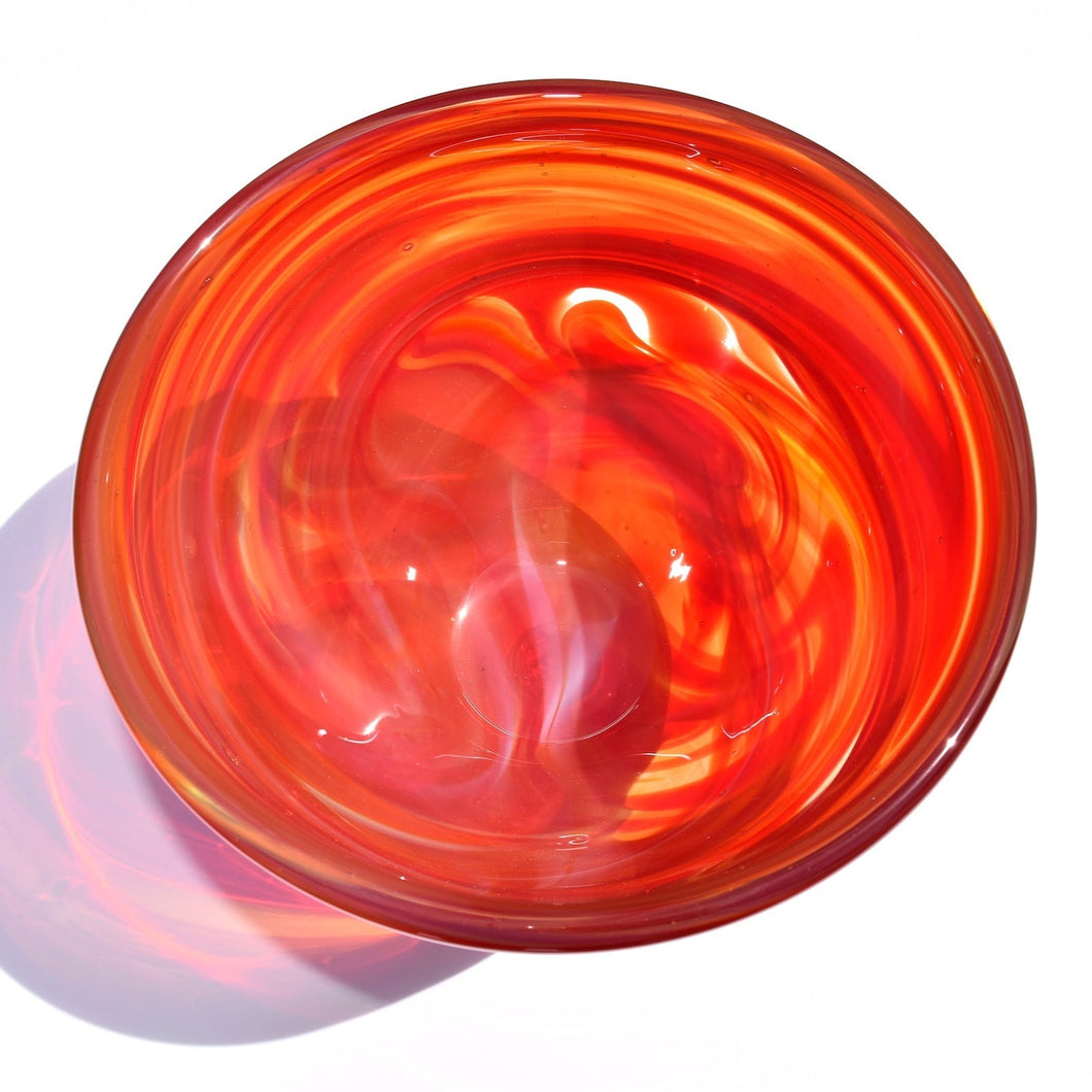 Flame Red Glass Bowl