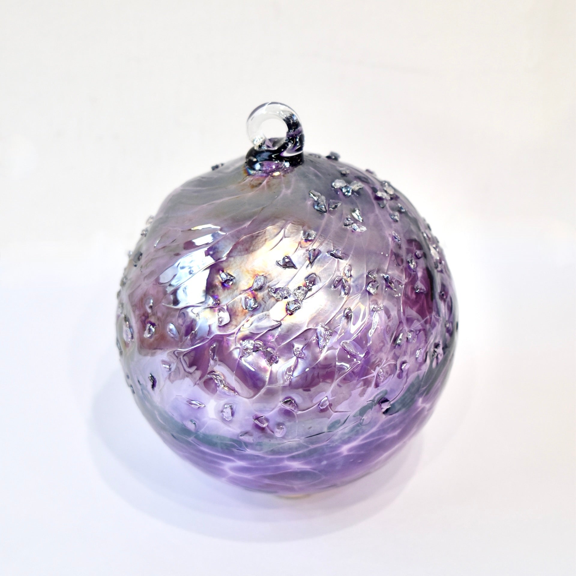 Iridescent Lavender Crystal Detail Bauble Small