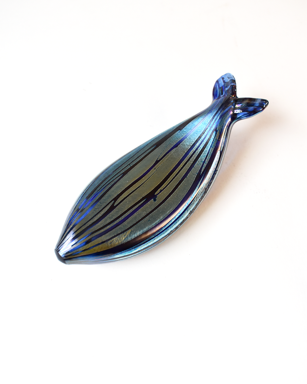Blue Iridescent Striped Glass Fish (M)