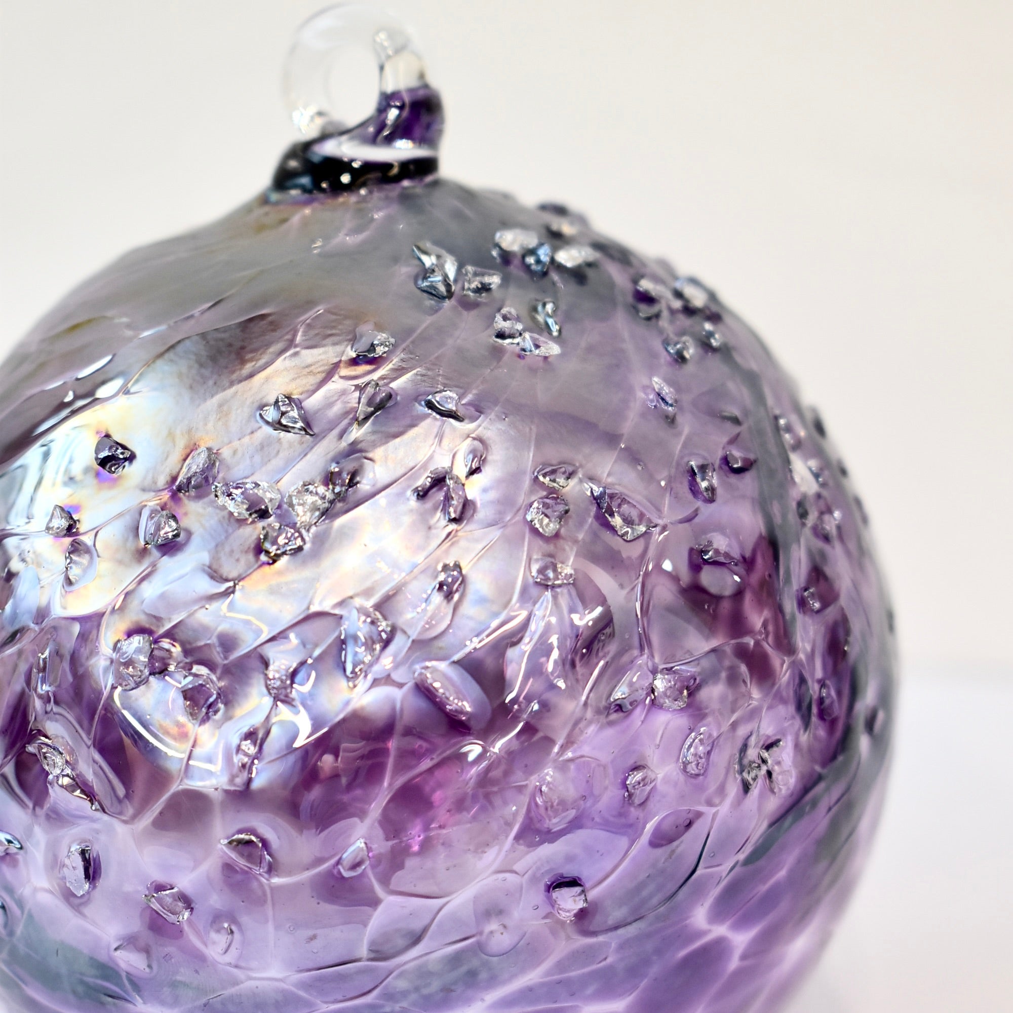 Iridescent Lavender Crystal Detail Bauble Small