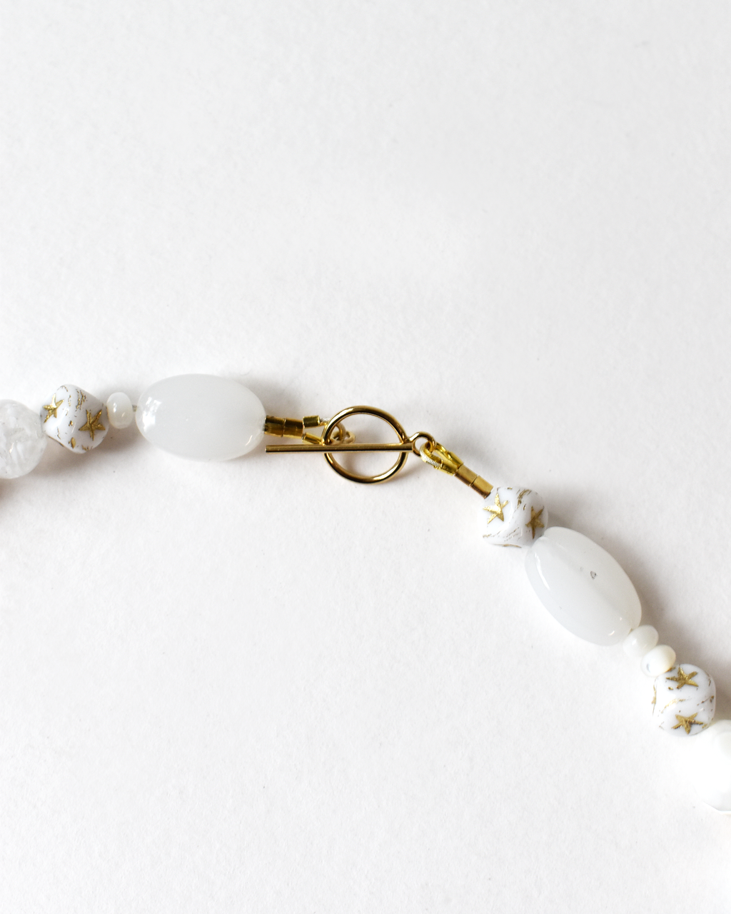 Mother of Pearl Gold Bead Necklace