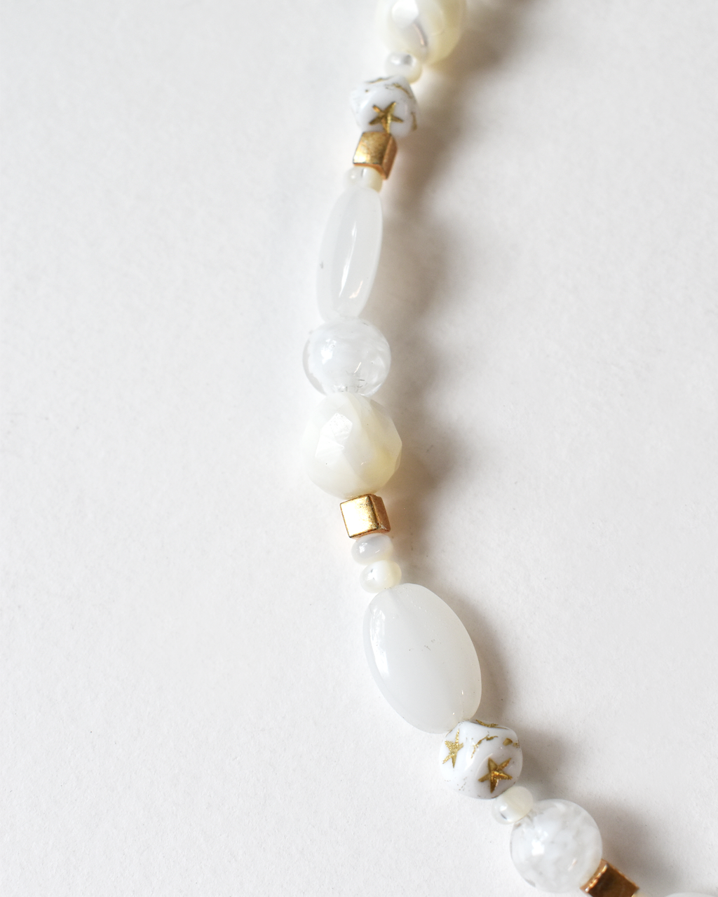 Mother of Pearl Gold Bead Necklace