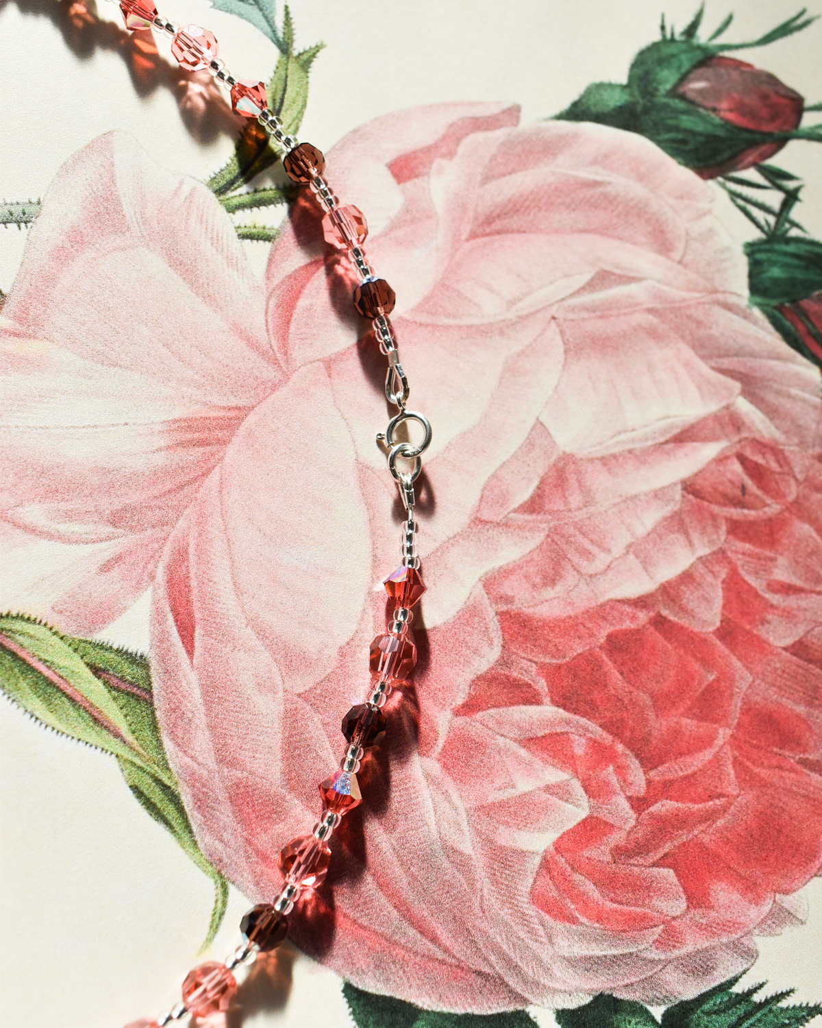 'Blush & Burgundy' Crystal Bead Necklace