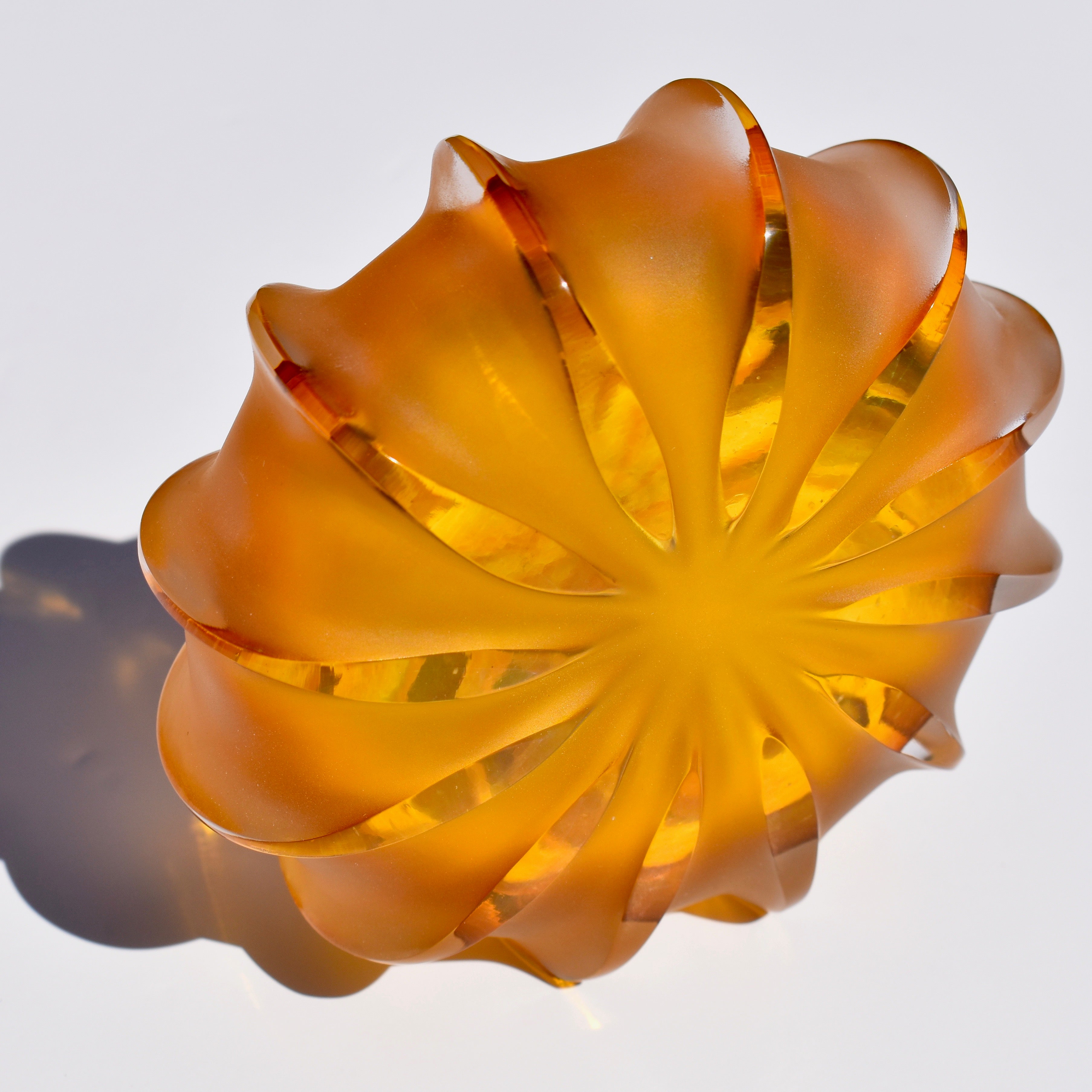 Amber Ammonite Glass Sculpture - Corley Studio Shop