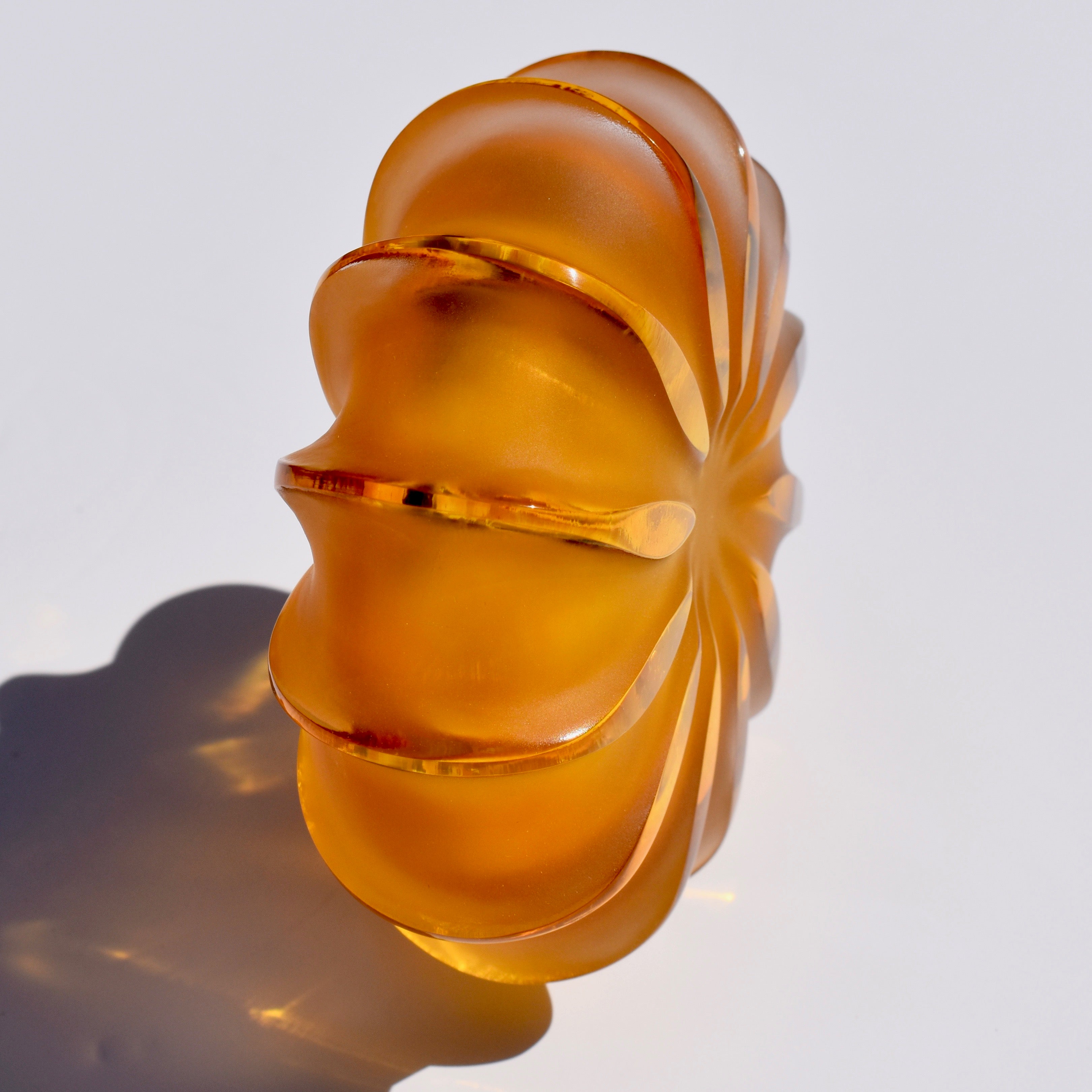Amber Ammonite Glass Sculpture - Corley Studio Shop