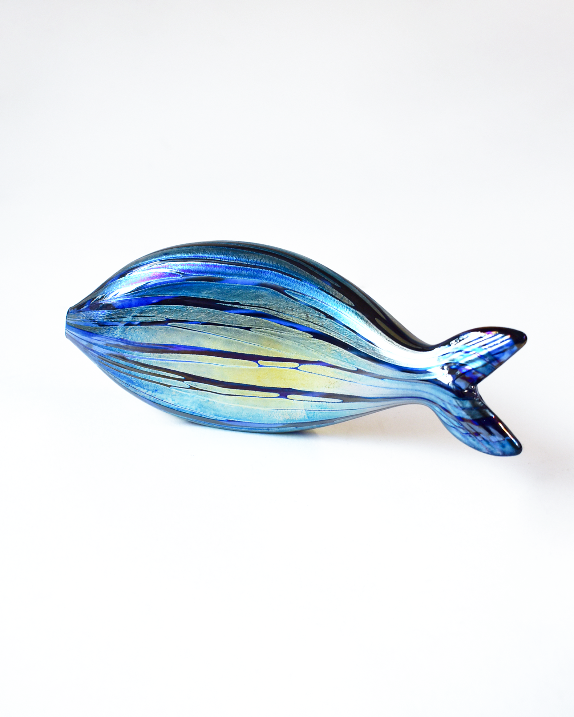 Blue Iridescent Striped Glass Fish (L)
