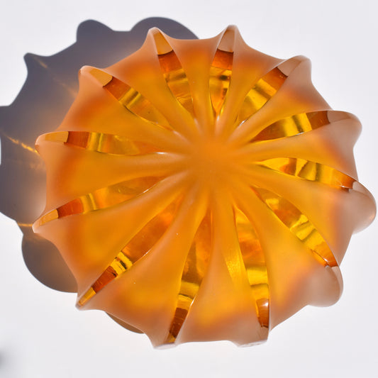 Amber Ammonite Glass Sculpture - Corley Studio Shop