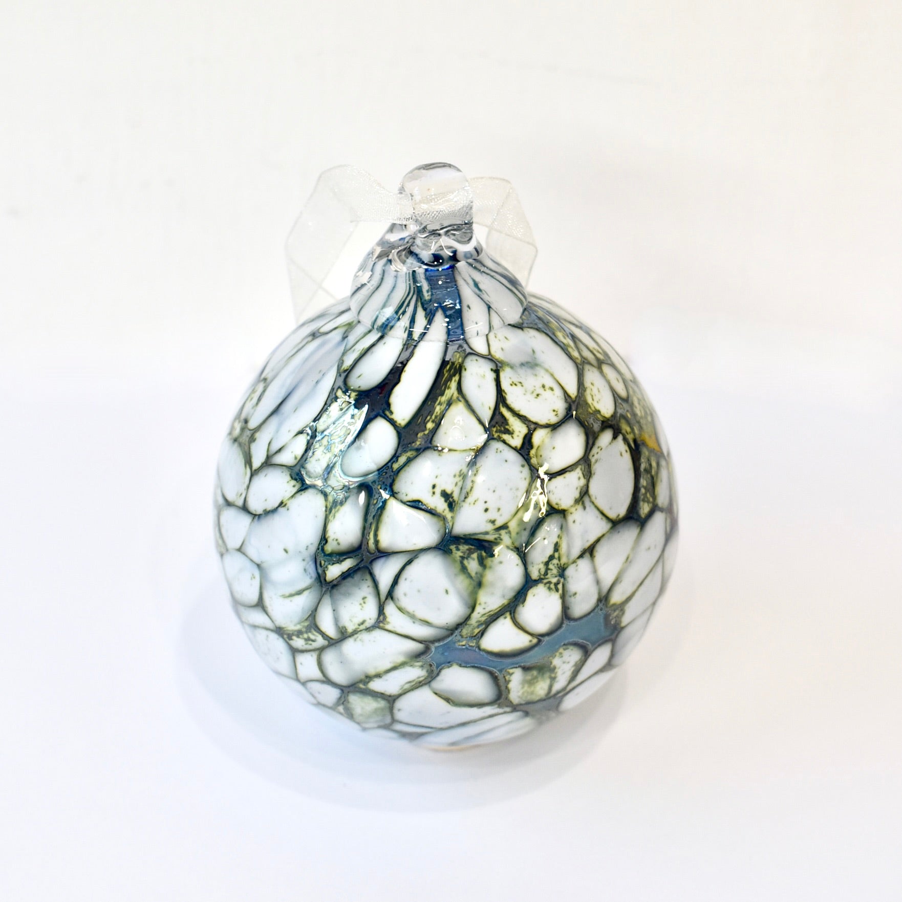 "Coastal" Sage Green, Blue & White Confetti Bauble Small
