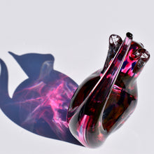 Load image into Gallery viewer, Pink and Purple Streaky Glass Cat
