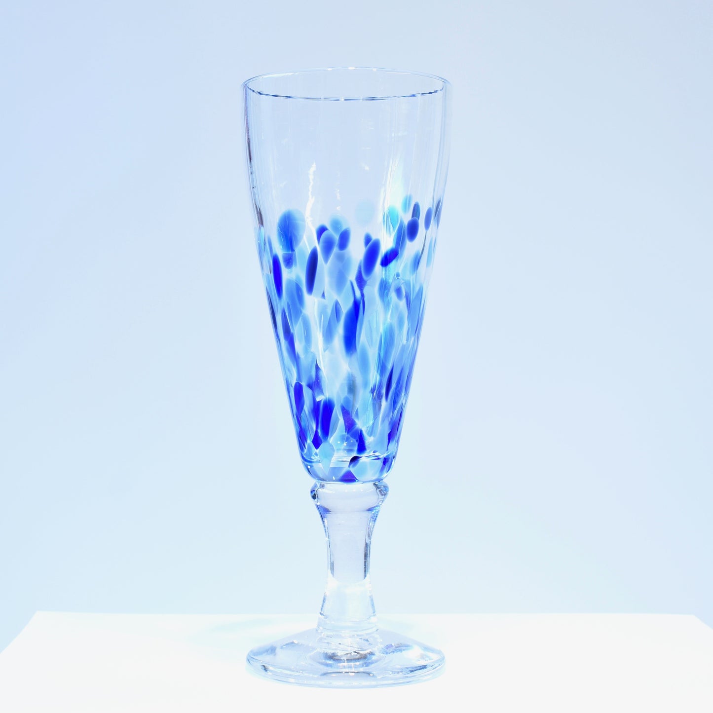 Aqua & Blue Champagne Glass - Corley Studio Shop