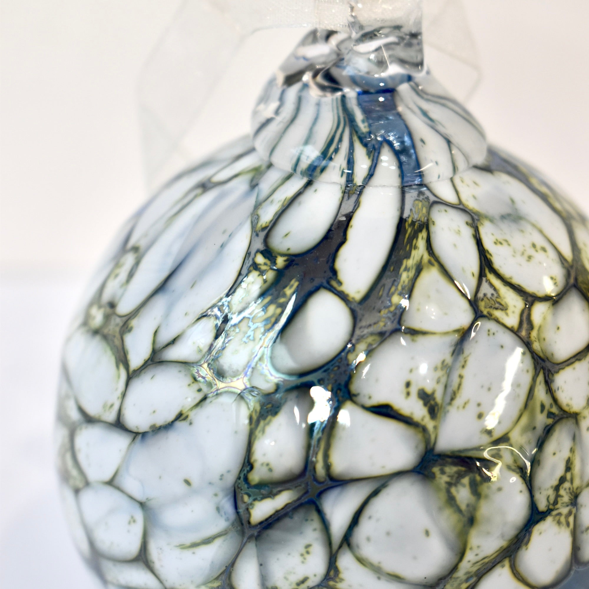 "Coastal" Sage Green, Blue & White Confetti Bauble Small