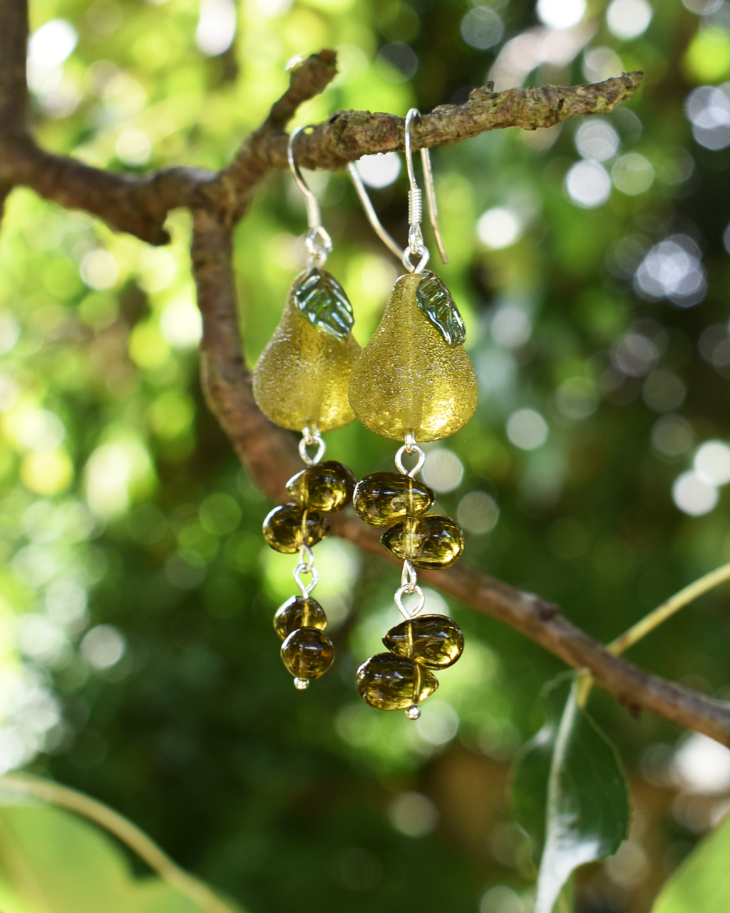 'Frosted Pear Drop' Earrings