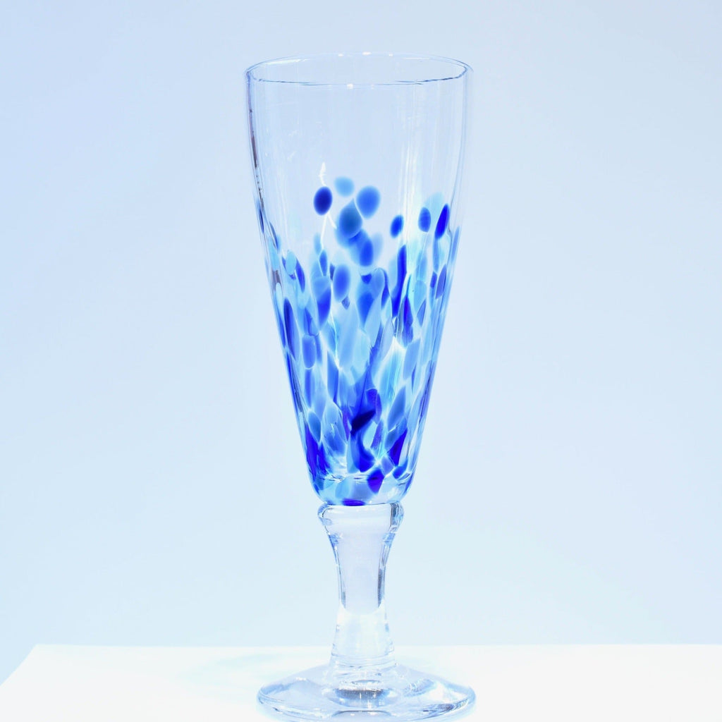 Aqua & Blue Champagne Glass - Corley Studio Shop