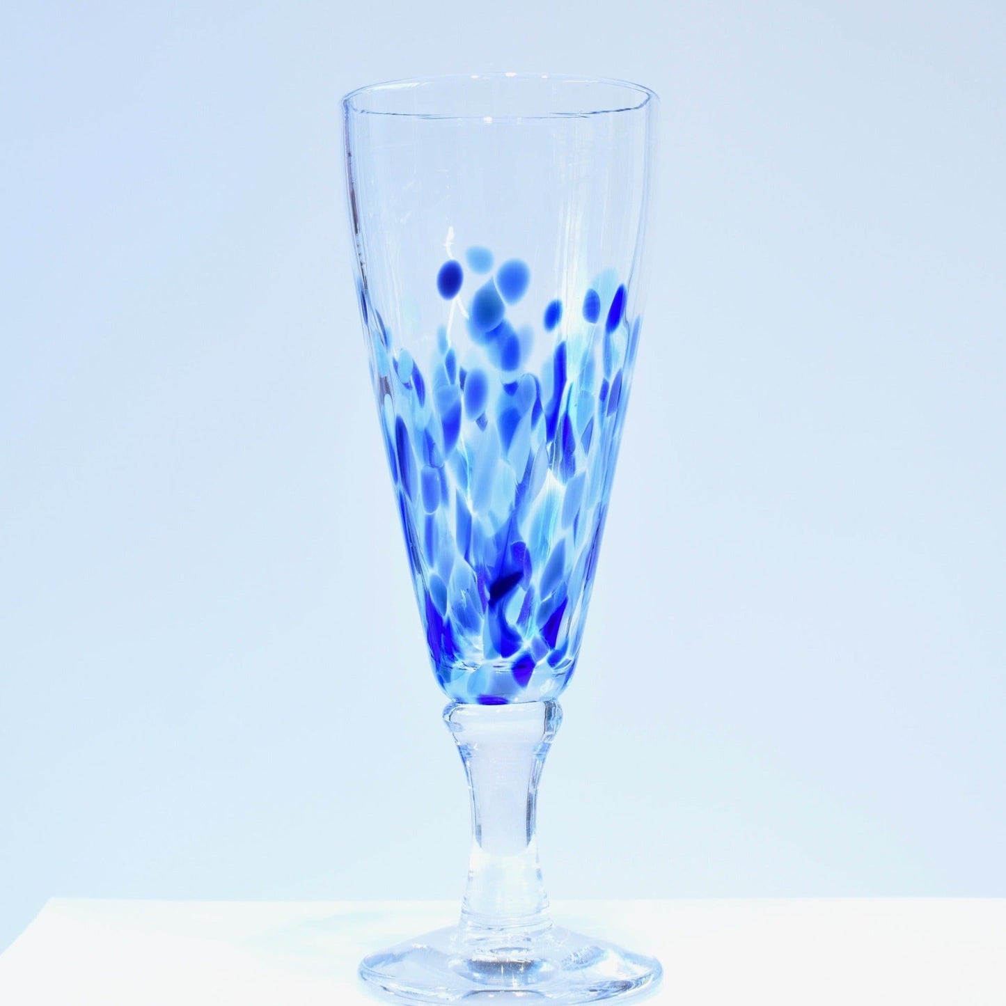 Aqua & Blue Champagne Glass - Corley Studio Shop
