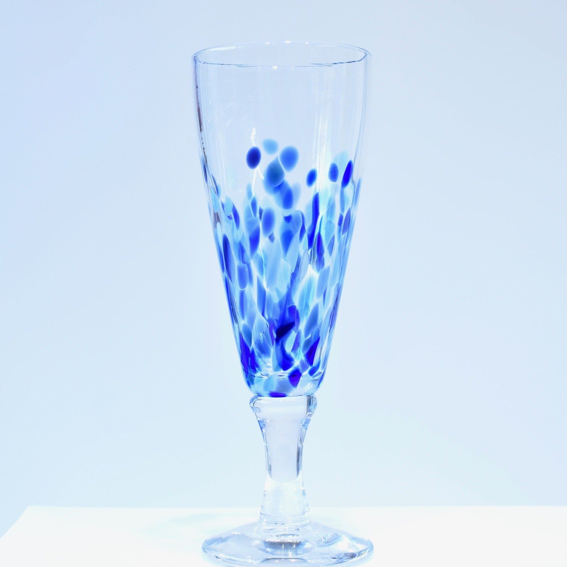 Aqua & Blue Champagne Glass - Corley Studio Shop
