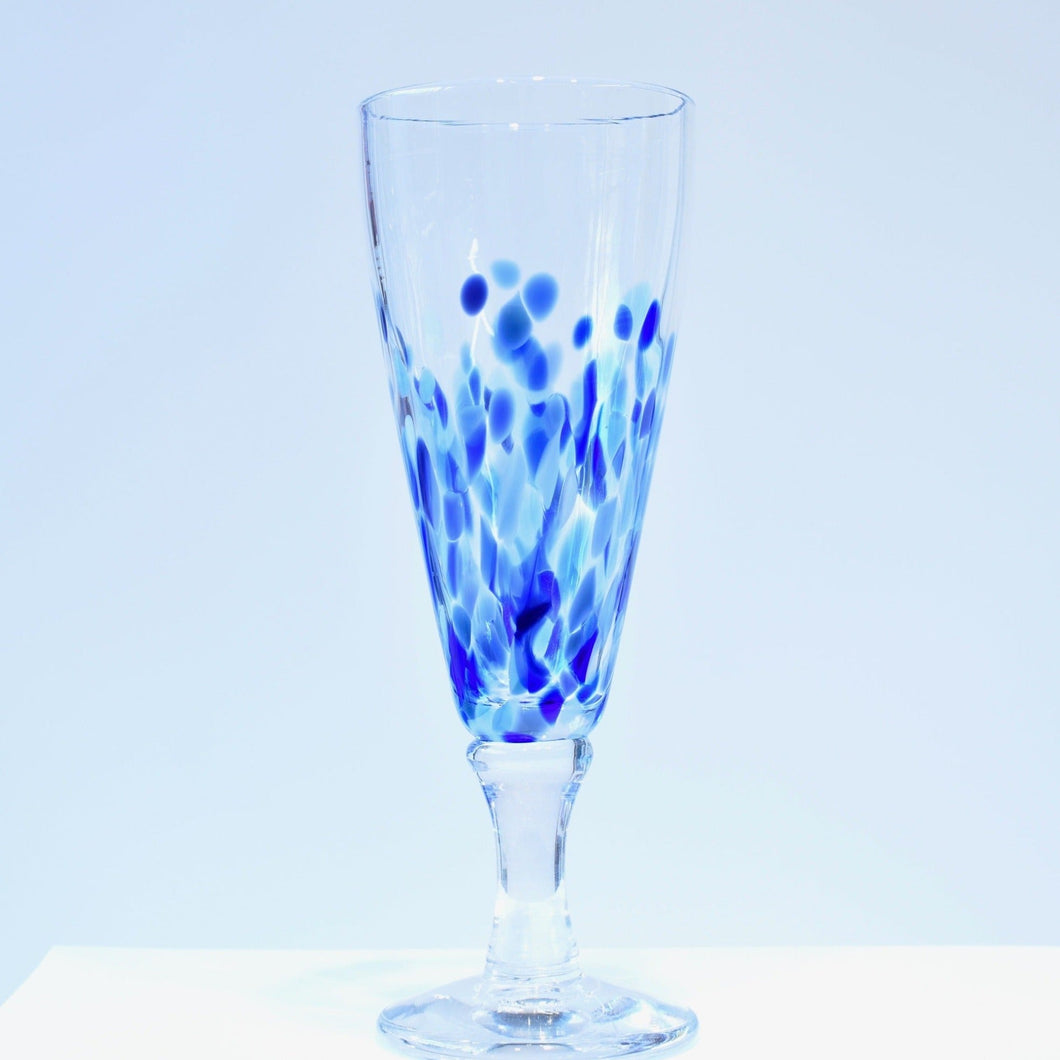 Aqua & Blue Champagne Glass