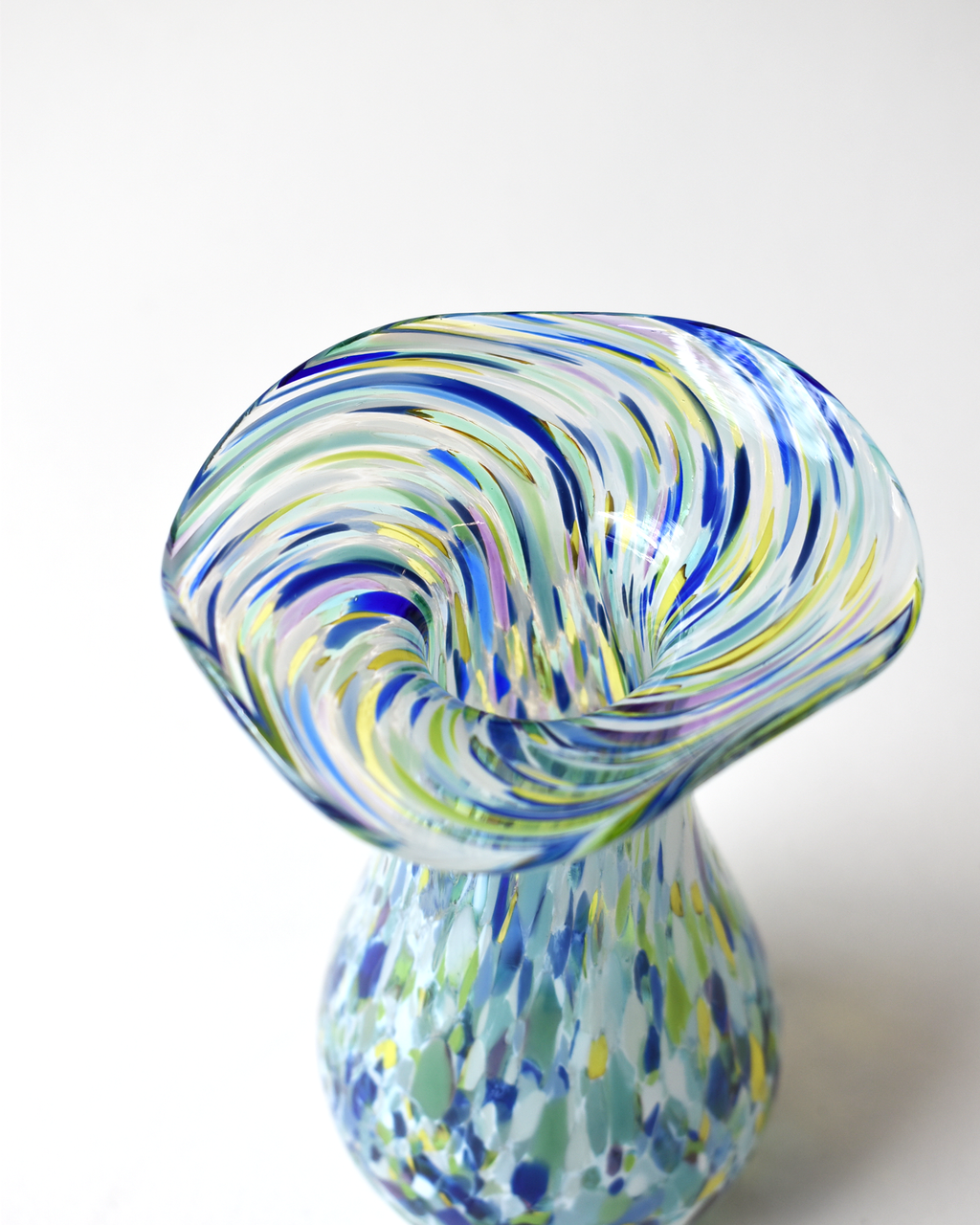 Handblown Blues & Greens Blown Glass Bud Vase