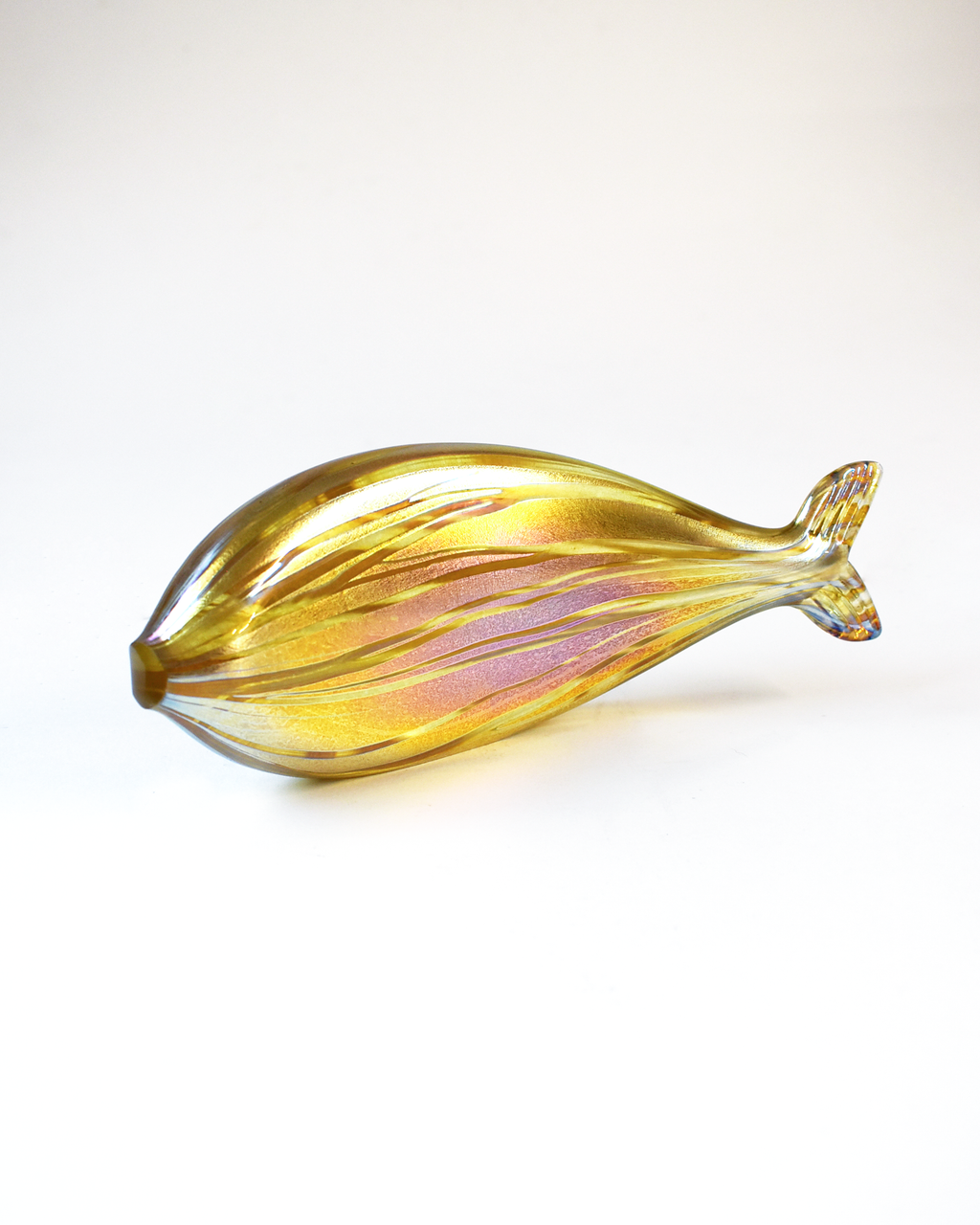 Gold Iridescent Striped Glass Fish (L)