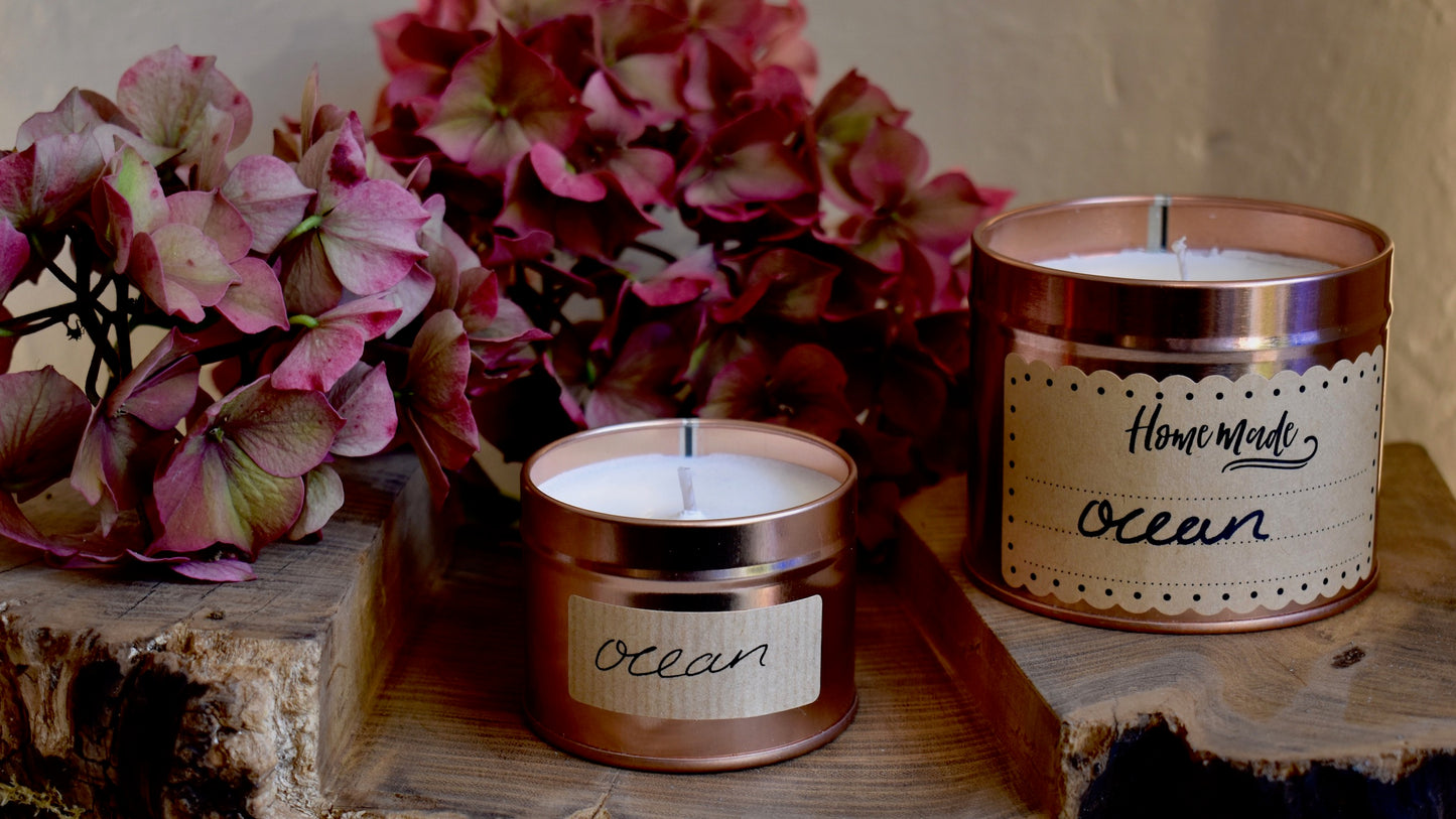 Ocean Scented Soy Wax Candle in Tin - Corley Studio Shop