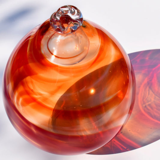 Ruby Clear Wispy Glass X-Large Bauble - Corley Studio Shop