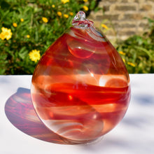 Load image into Gallery viewer, Ruby Clear Wispy Glass X-Large Bauble
