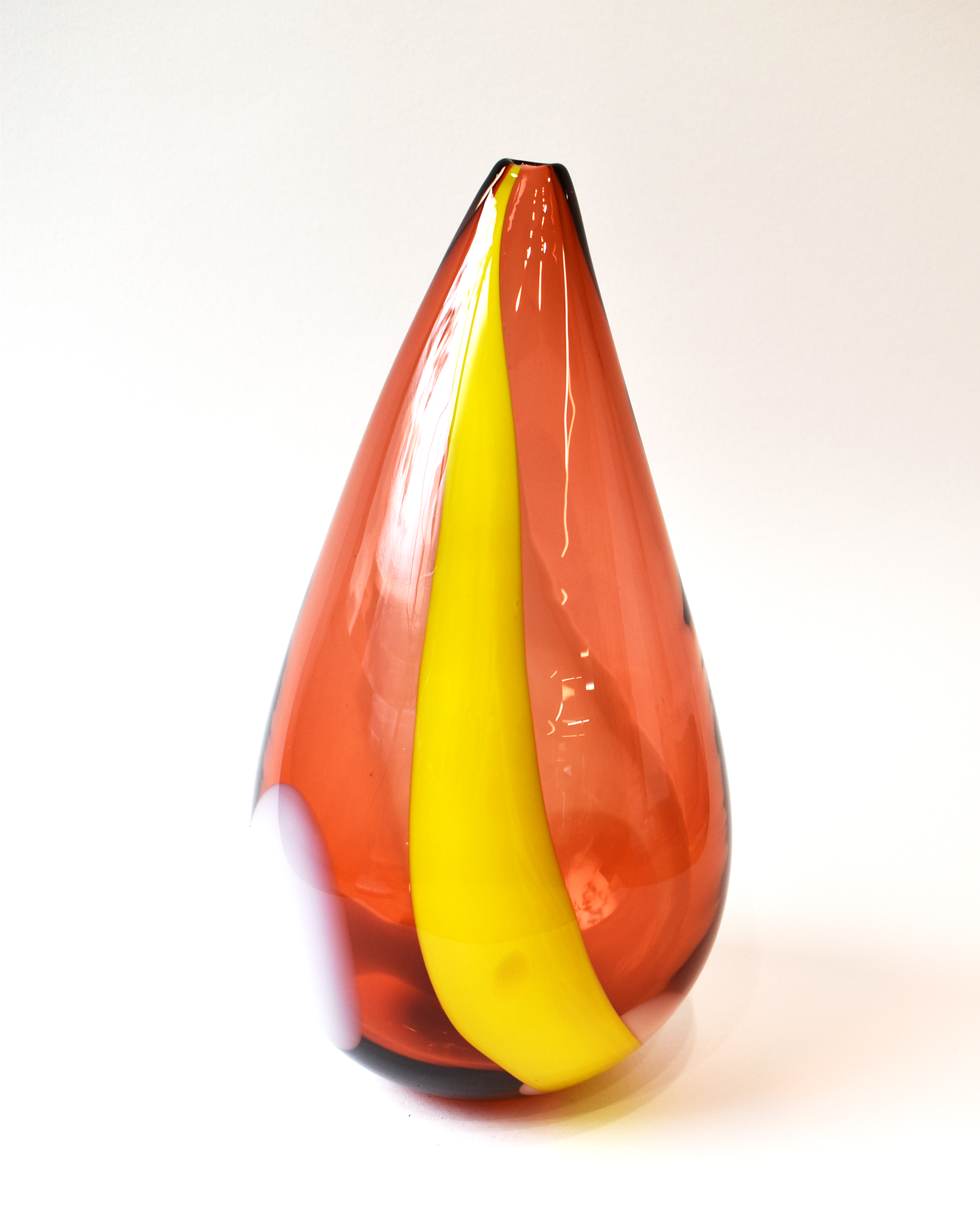 Handblown Vibrant 'Flame' Glass Vase