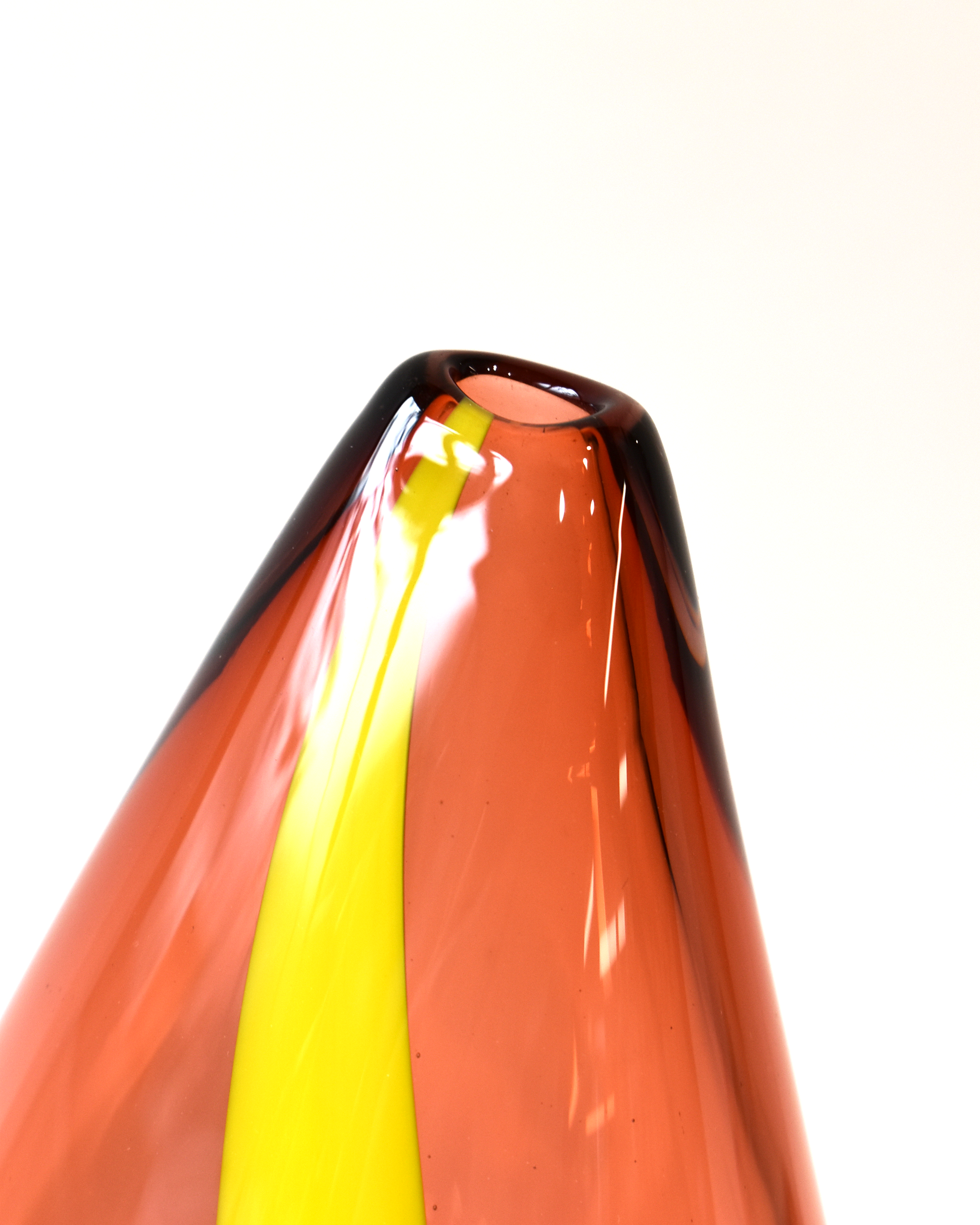 Handblown Vibrant 'Flame' Glass Vase